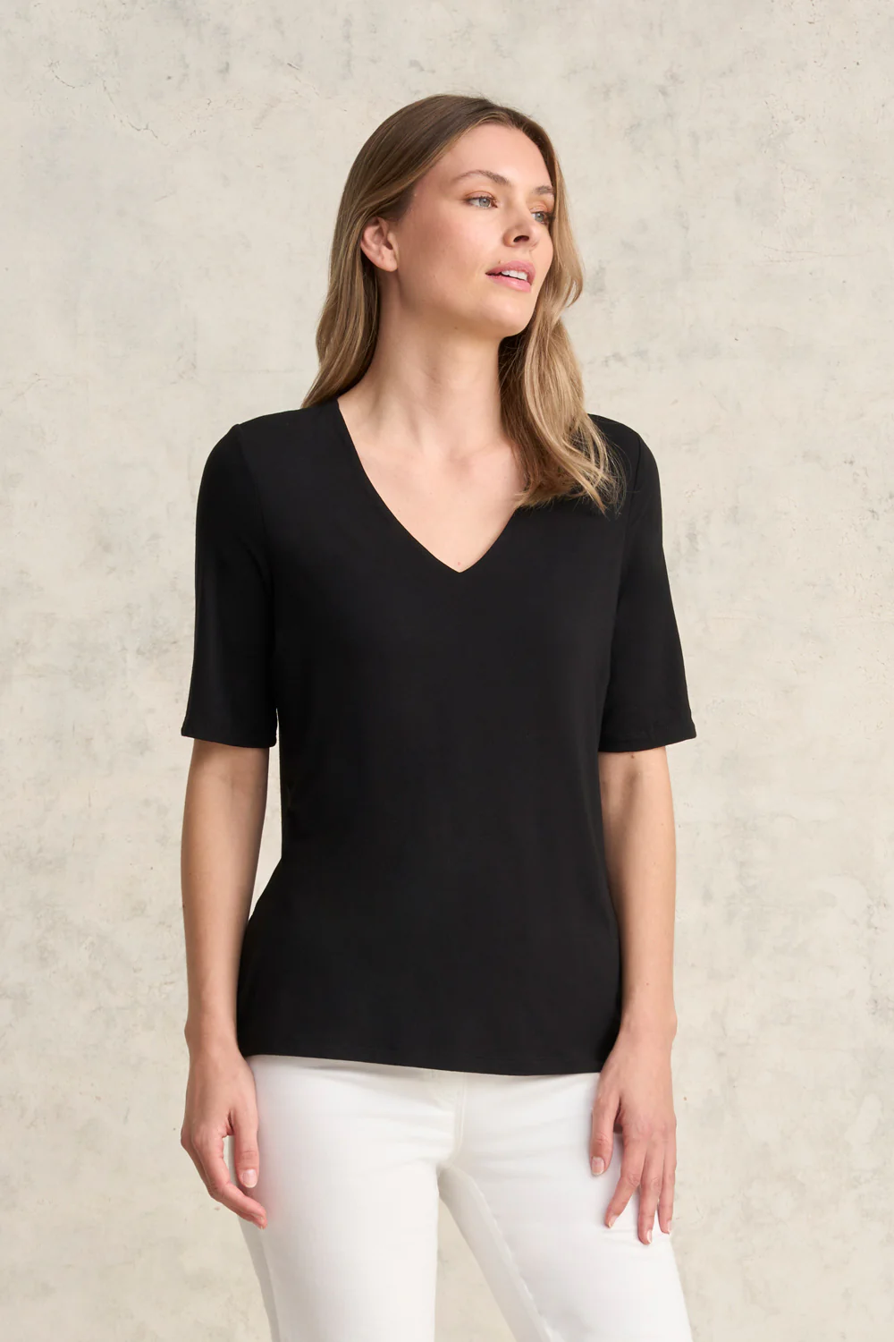 V-Neck Tee - Black - Image 4