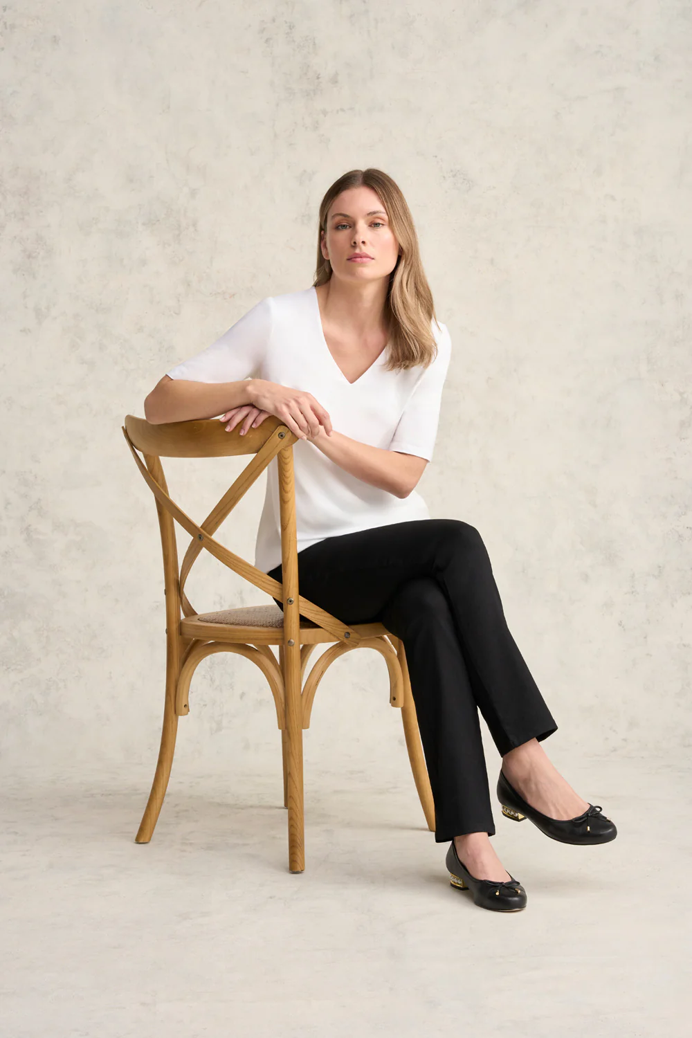 V-Neck Tee - White - Image 4