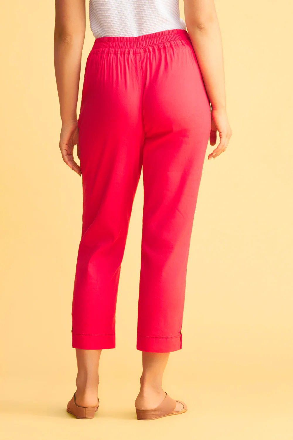 Tab Detail Tapered Pant - Hibiscus - Image 4