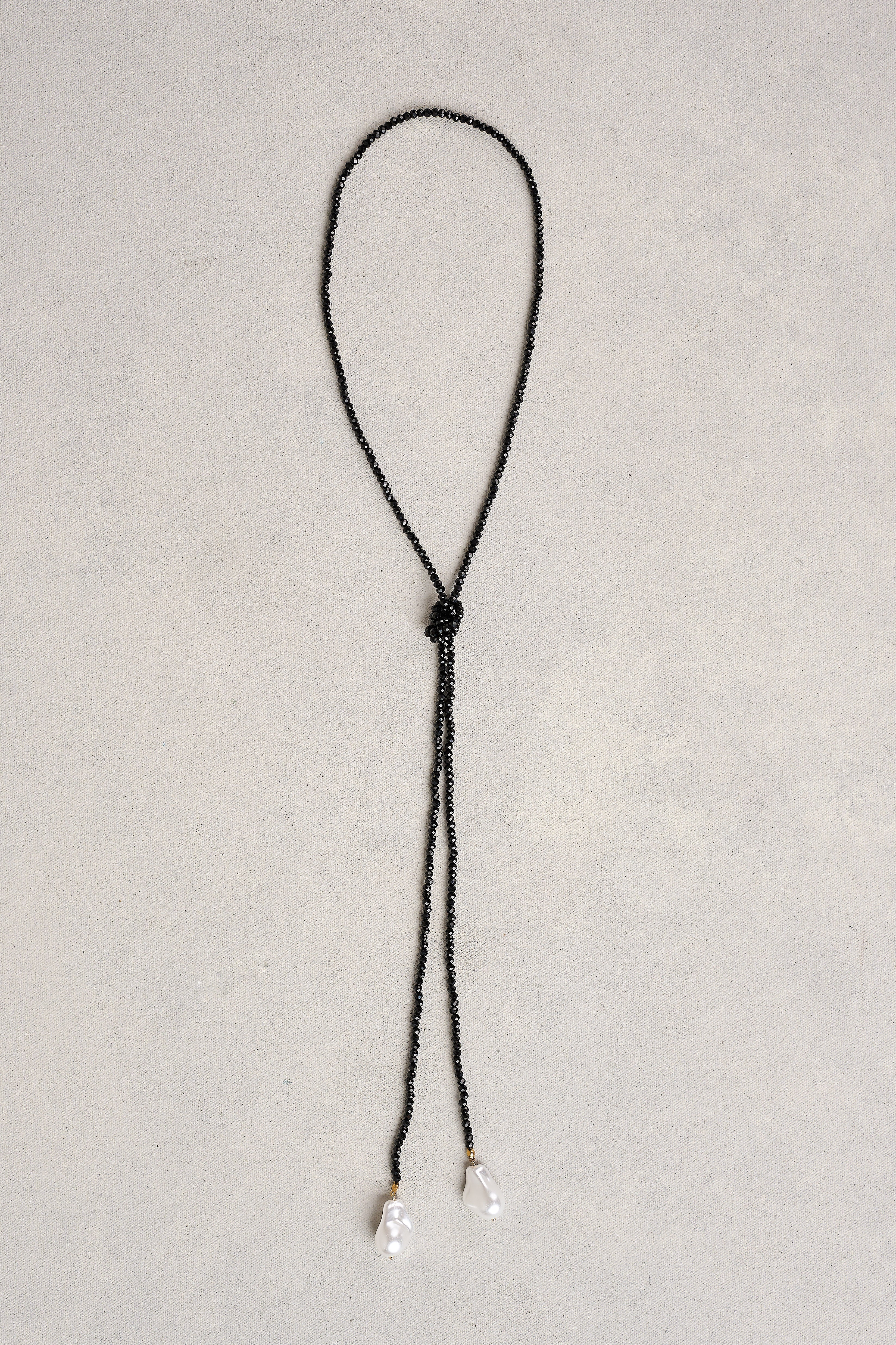 Faceted Rope Necklace - Black - Image 3
