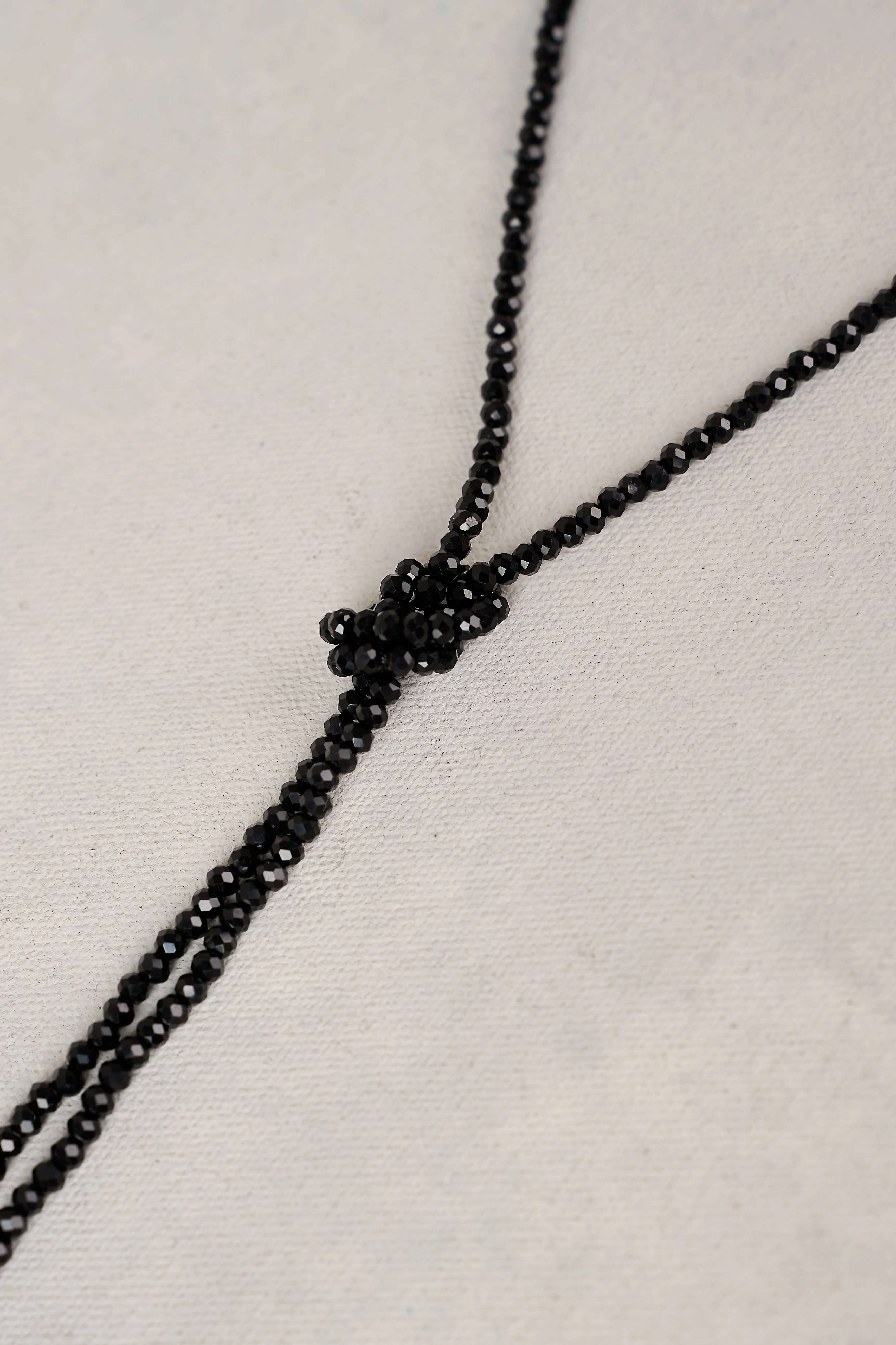 Faceted Rope Necklace - Black - Image 5