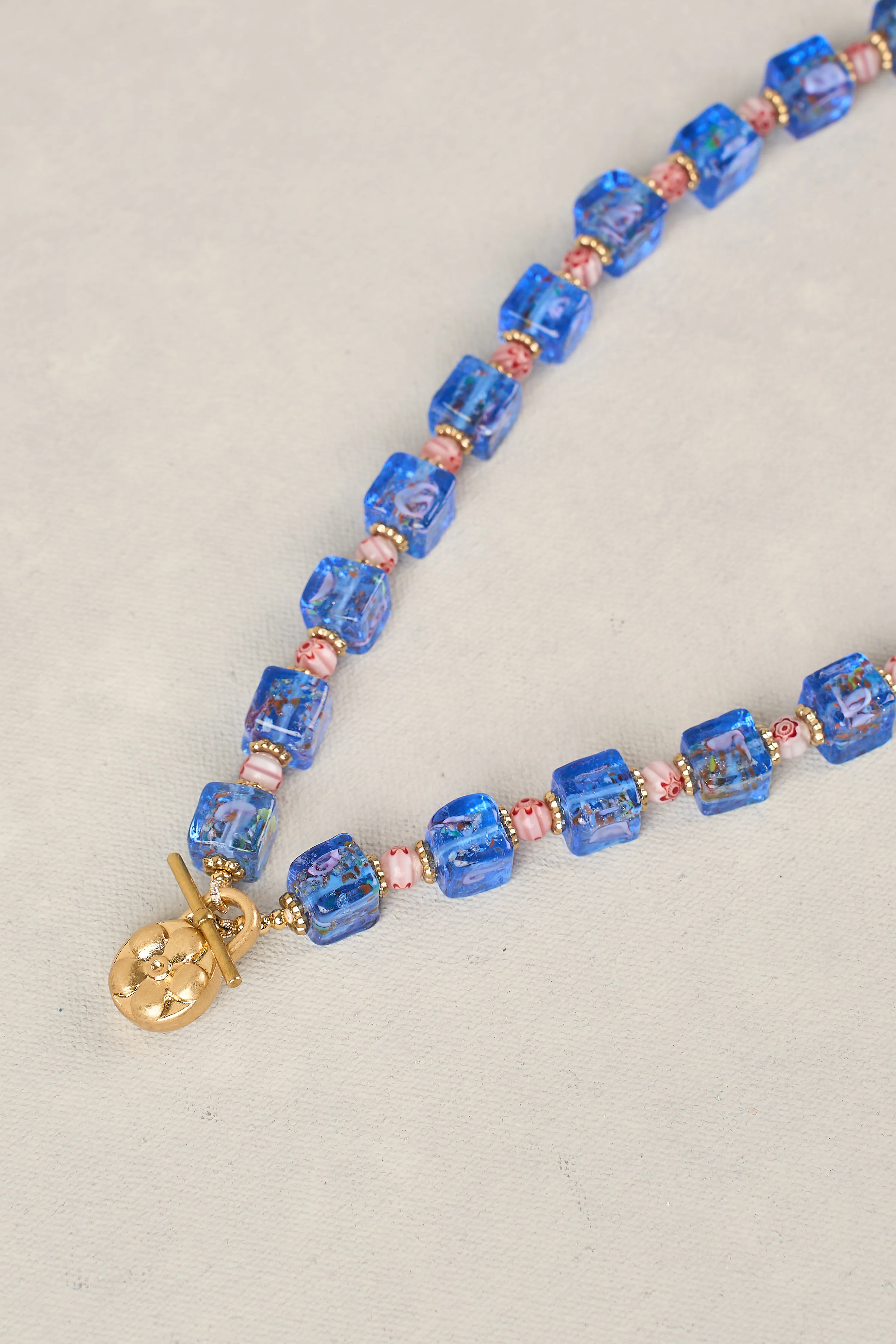 Glass Bead Necklace - Cobalt - Image 4
