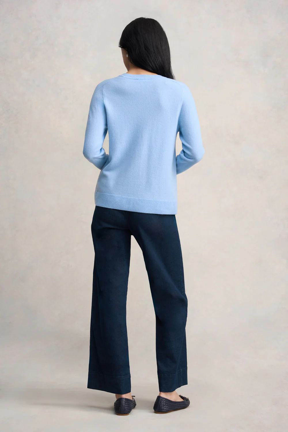 Notched Wool Jumper - Country Blue - Image 4