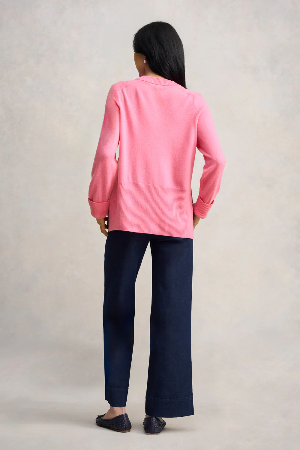 Side Split Merino Wool Jumper - Amaranth Pink - Image 3