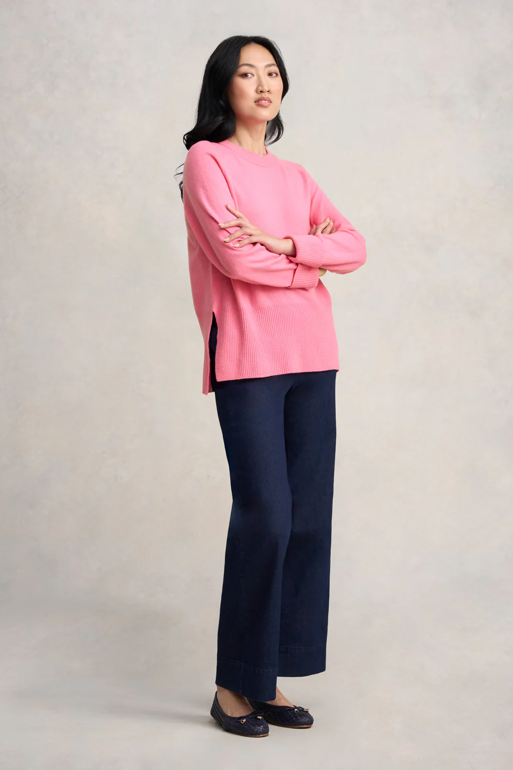 Side Split Merino Wool Jumper - Amaranth Pink - Image 4