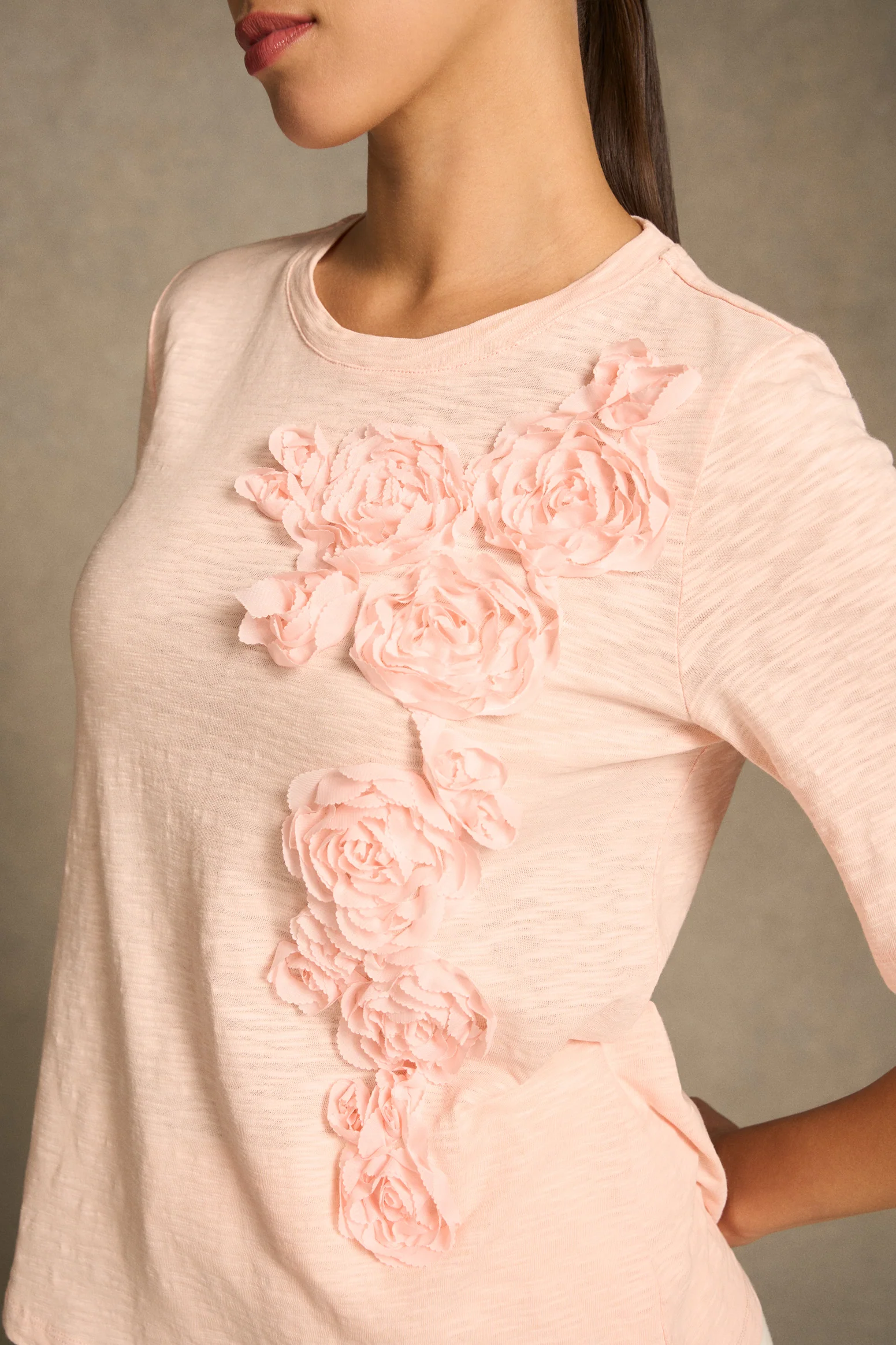 Appliqué Half Sleeve Tee - Ballet Slipper - Image 4