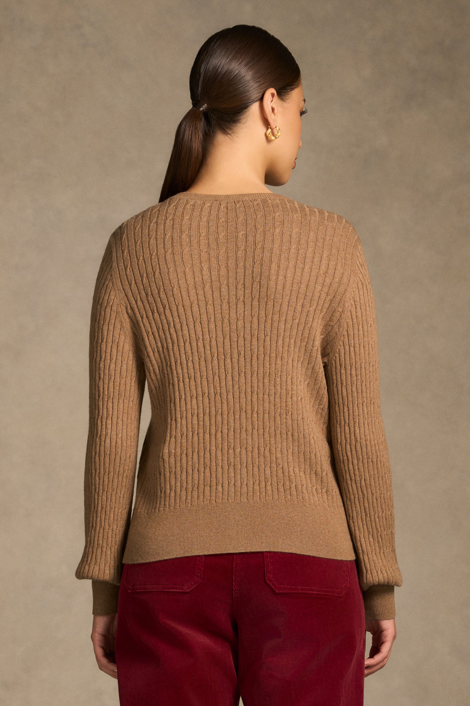 Cable Knit Cardigan - Praline - Image 5
