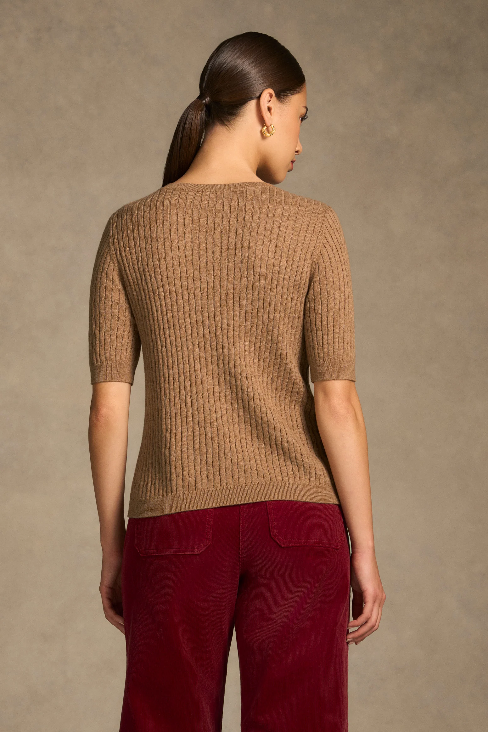 Cable Knit Tee - Praline - Image 4
