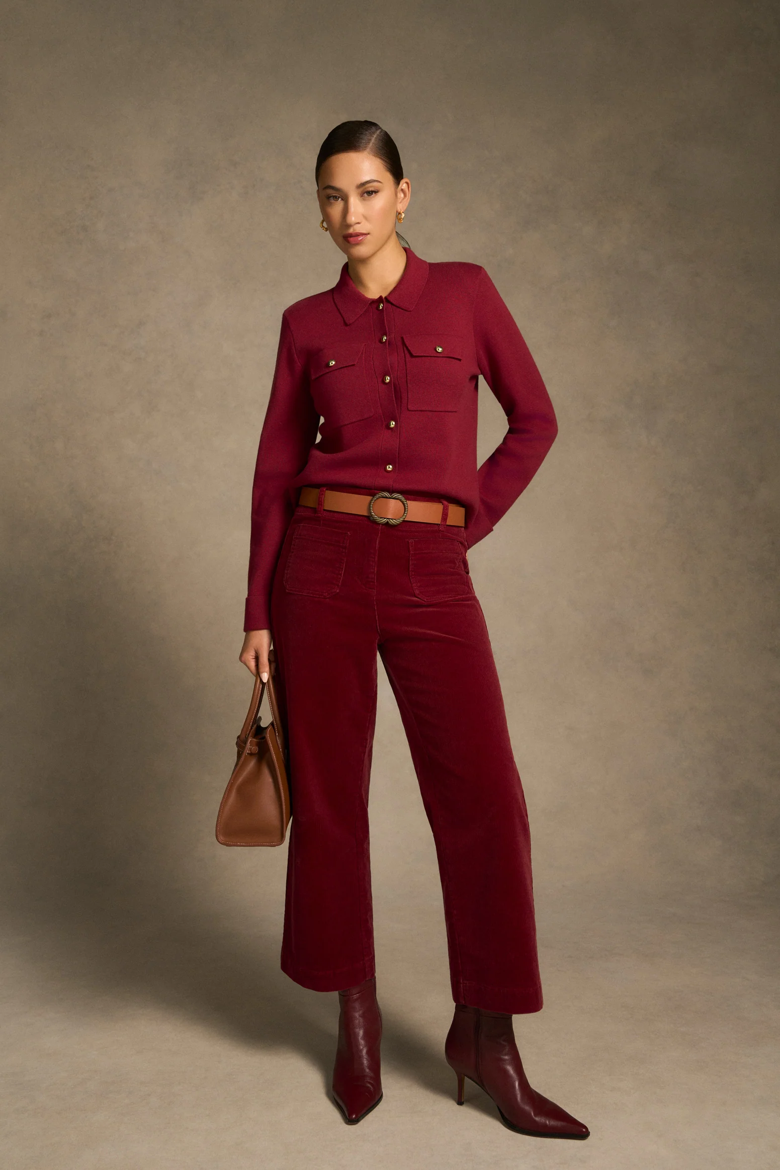 Milano Knit Jacket - Merlot - Image 4