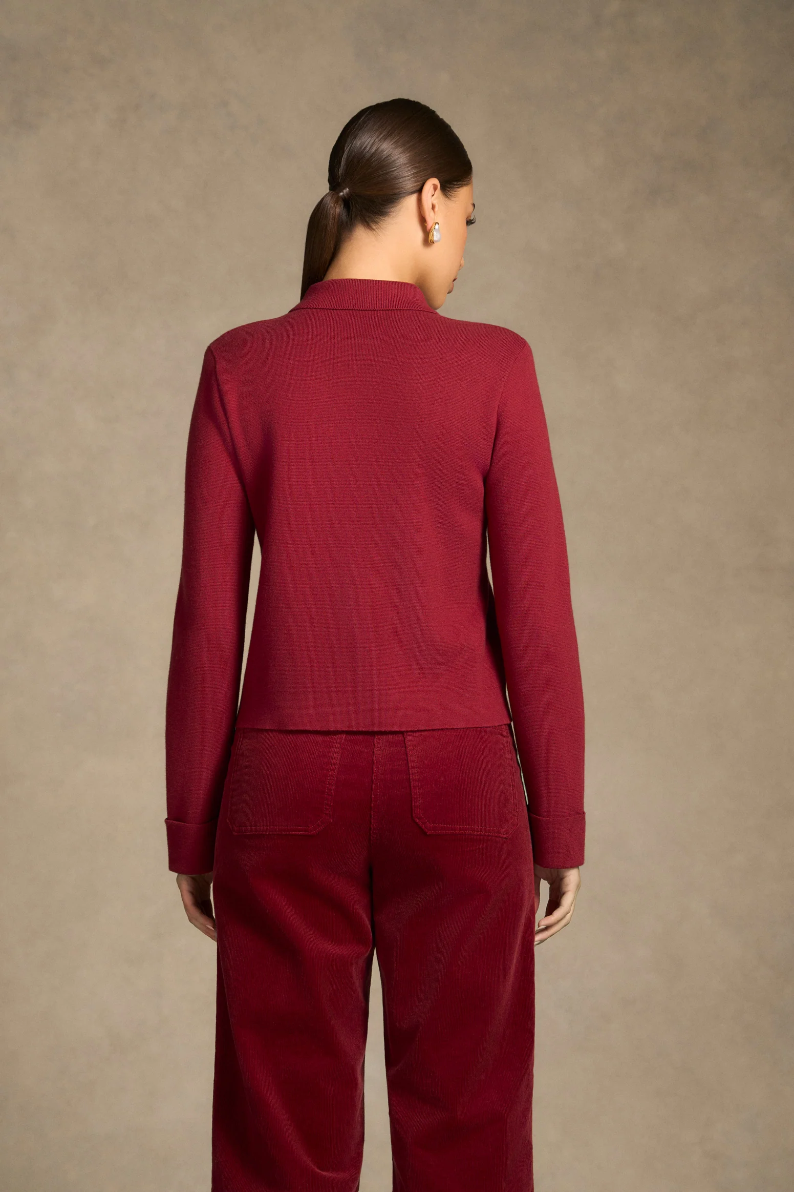 Milano Knit Jacket - Merlot - Image 7