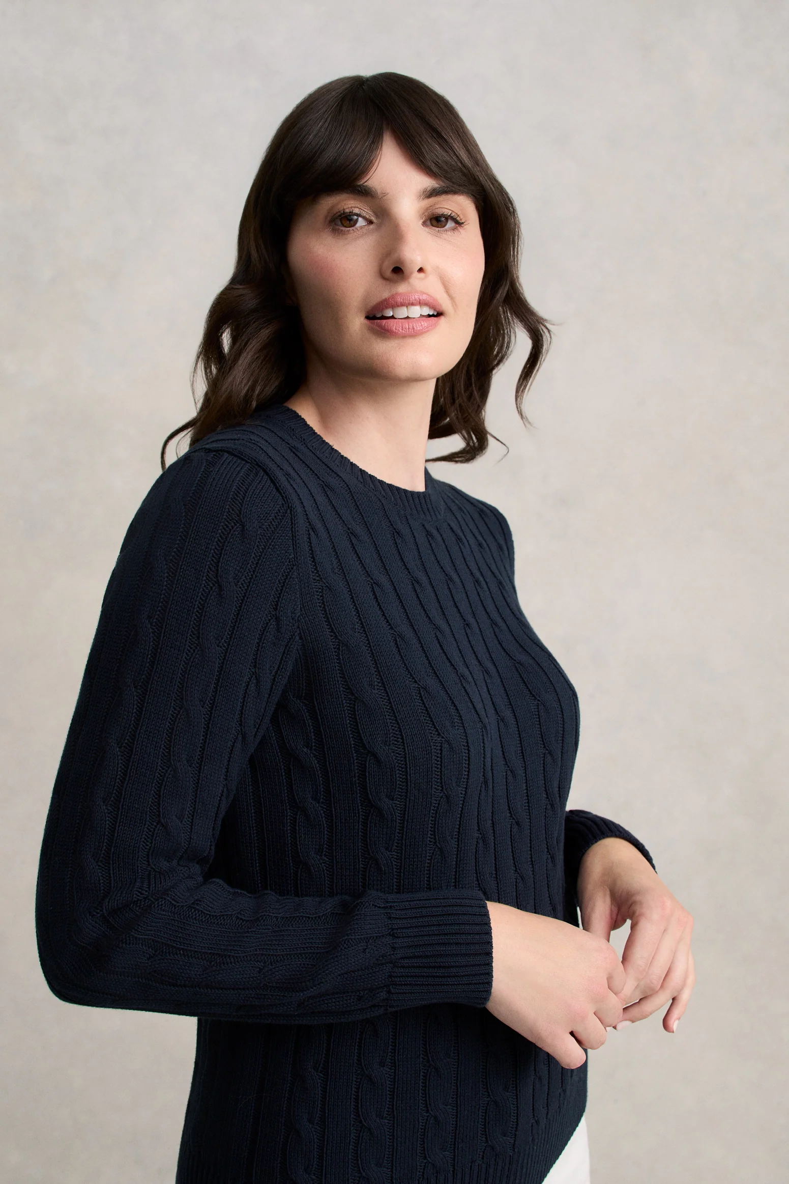 Long Sleeve Cable Knit - Ink - Image 3