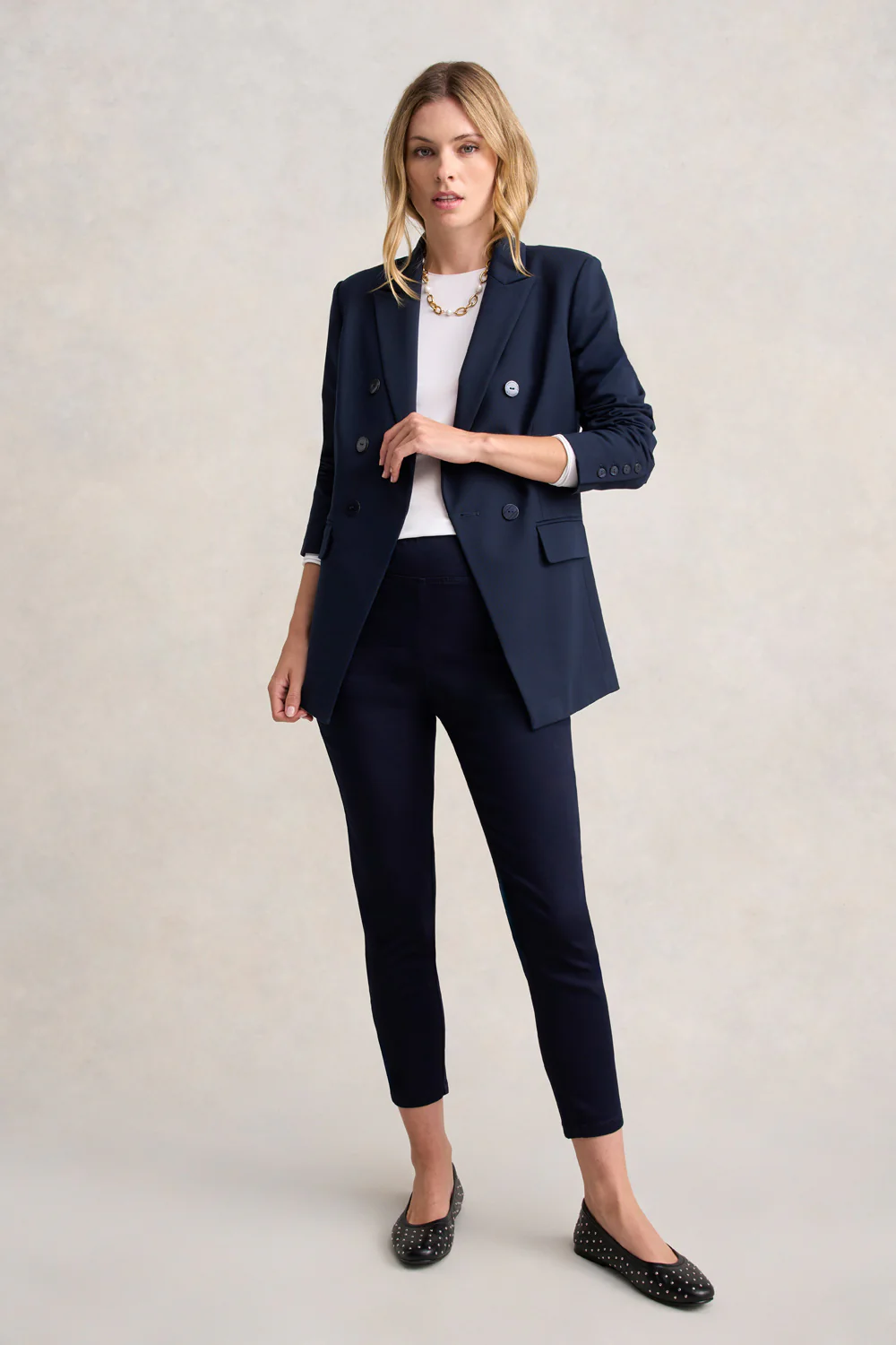 Long Sleeve Crew Neck Top - White - Image 3