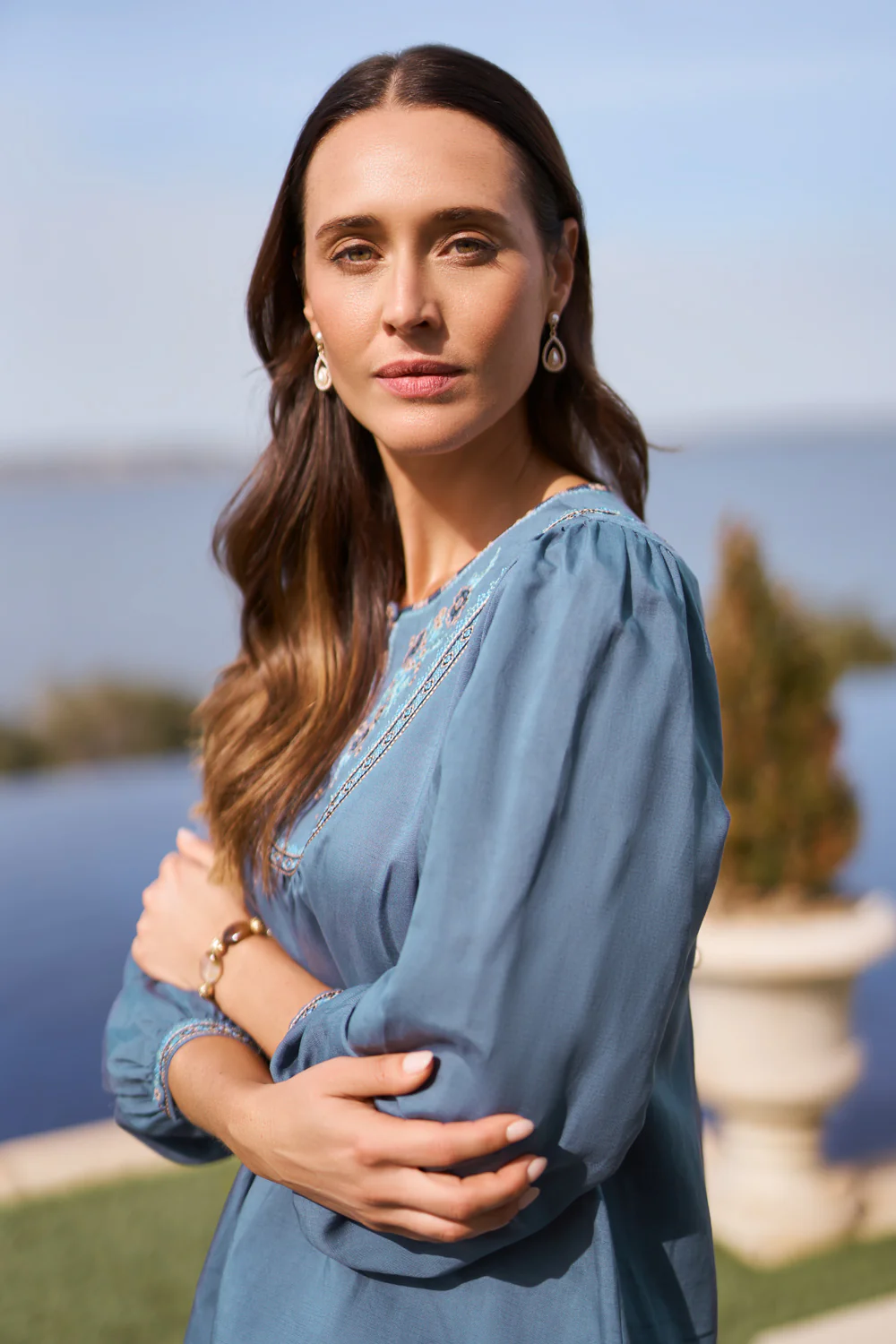 Embroidered Swing Blouse - Twilight - Image 10