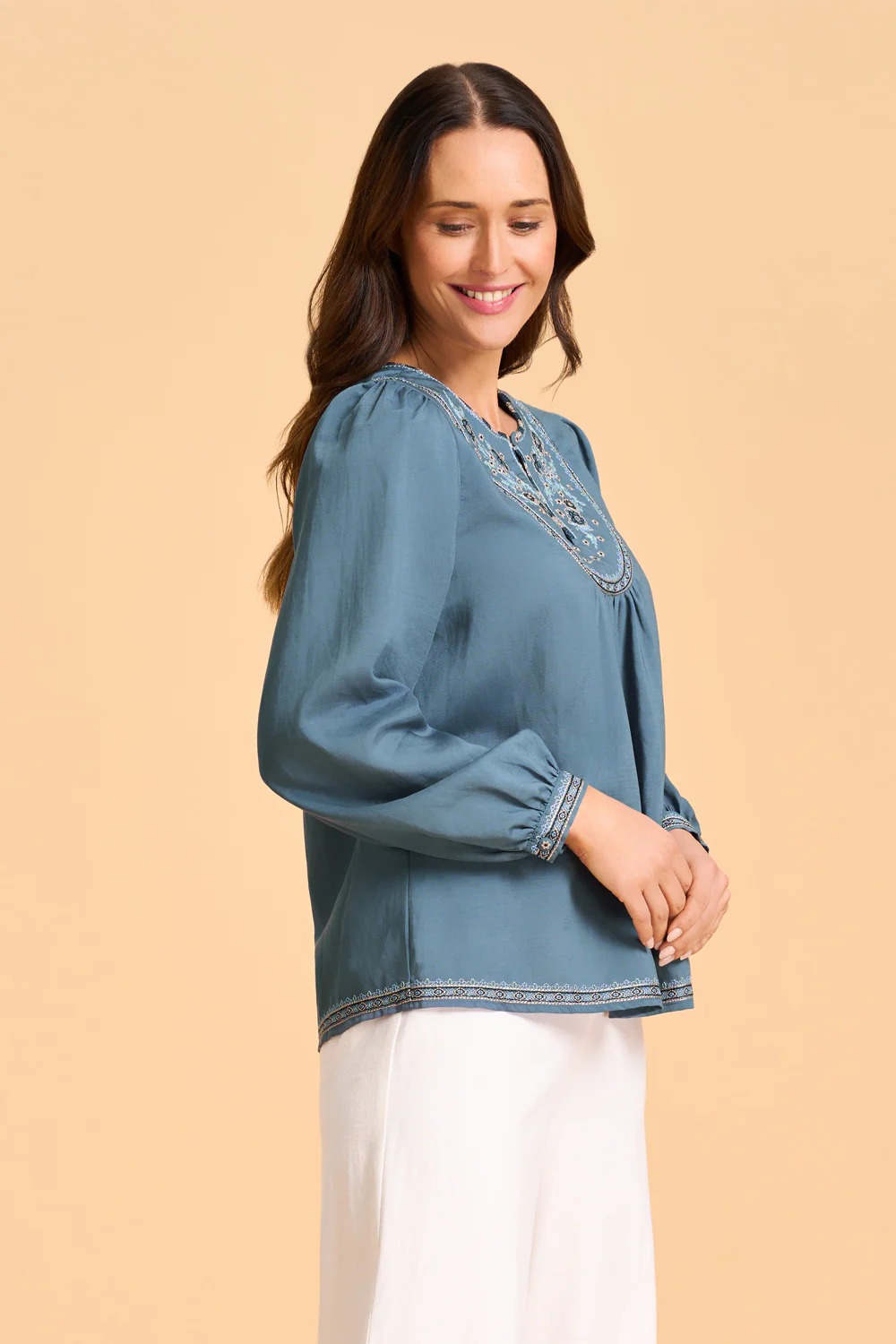 Embroidered Swing Blouse - Twilight - Image 4