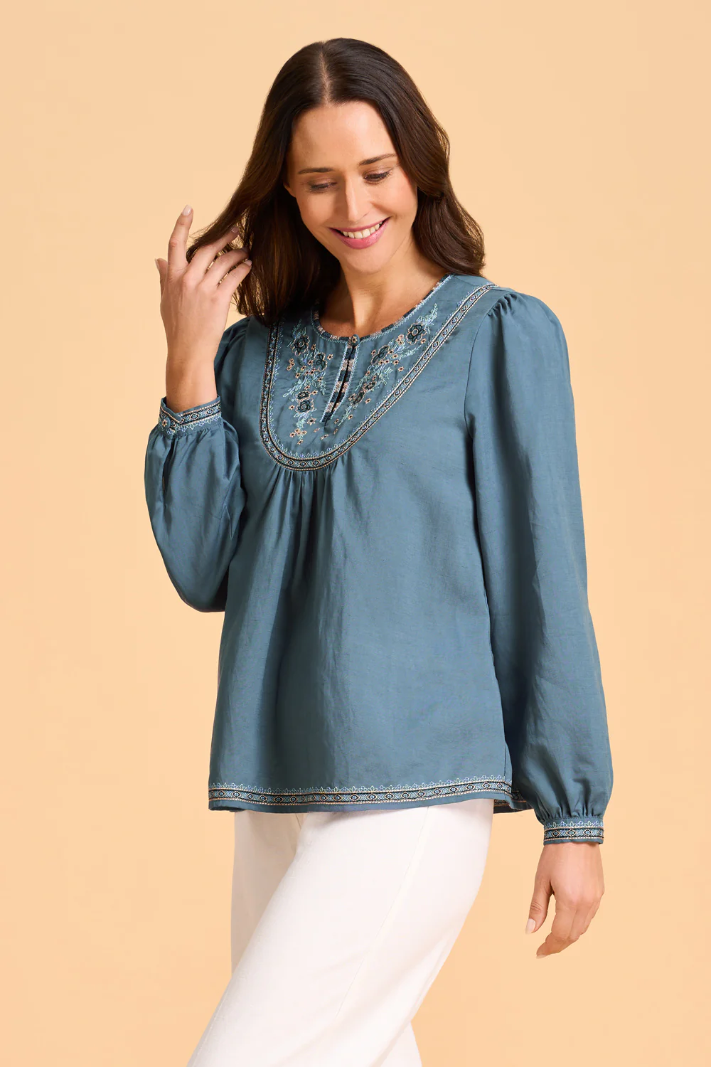 Embroidered Swing Blouse - Twilight - Image 5