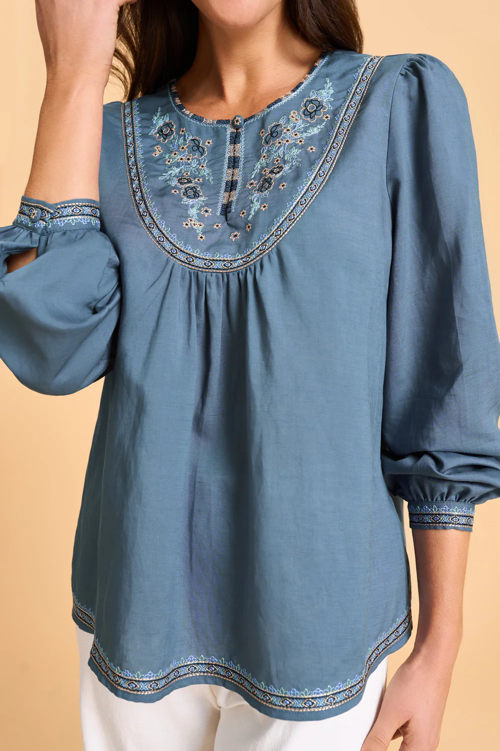 Embroidered Swing Blouse - Twilight - Image 7