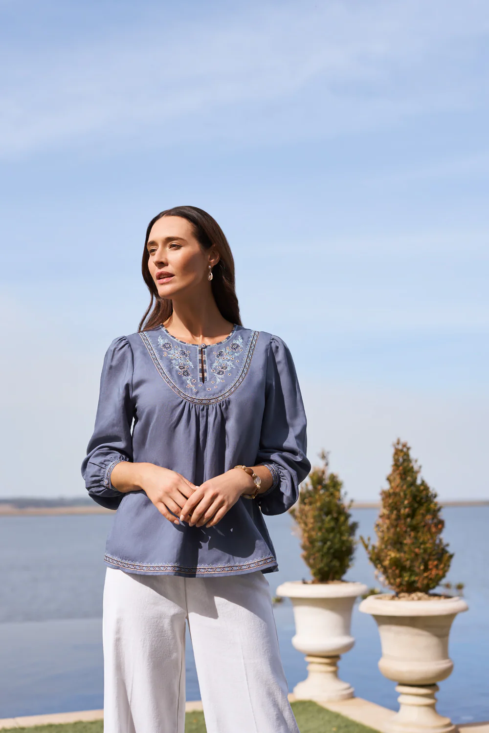 Embroidered Swing Blouse - Twilight - Image 9