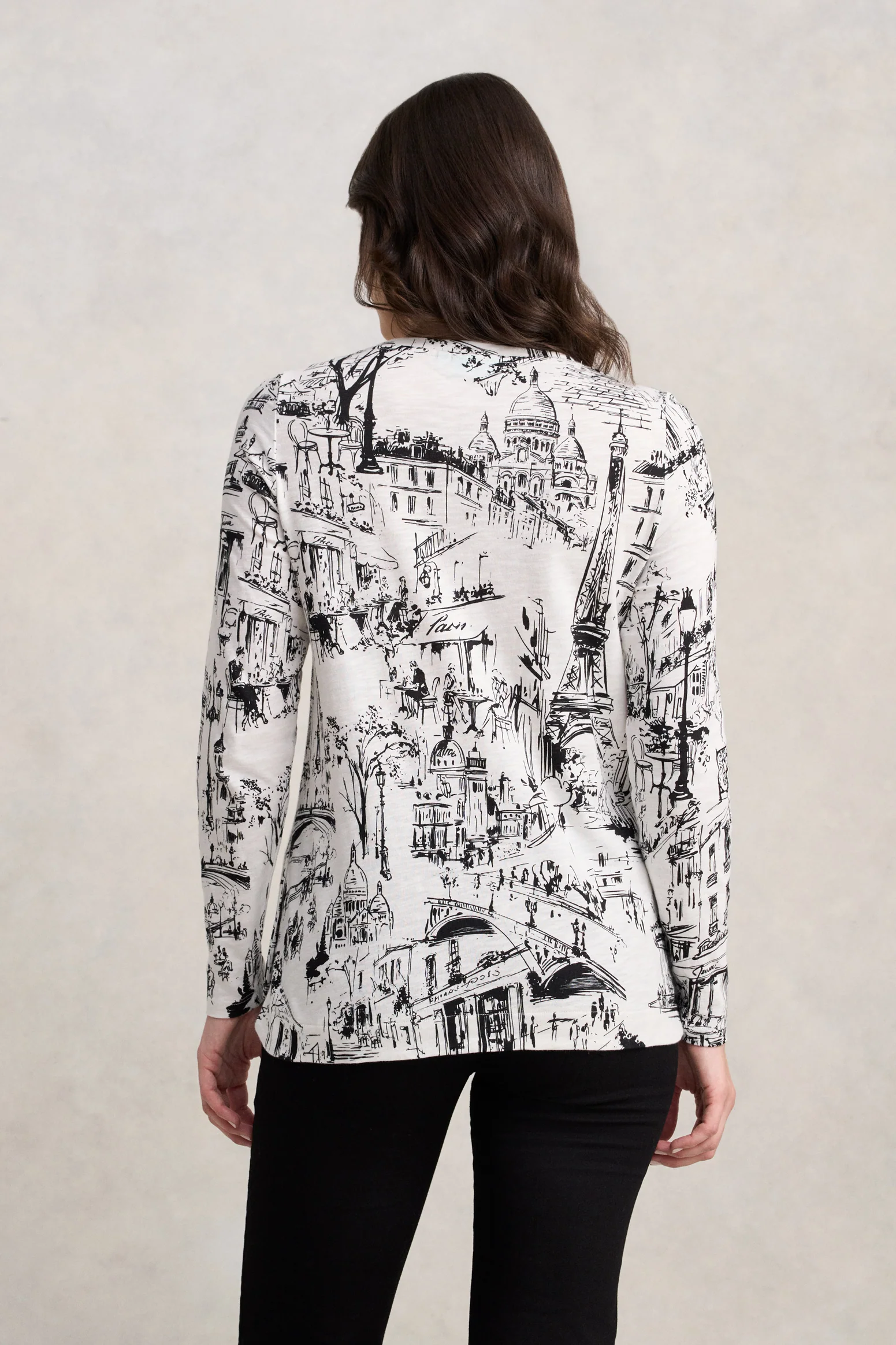 Long Sleeve Organic T-Shirt - Paris Print - Image 4