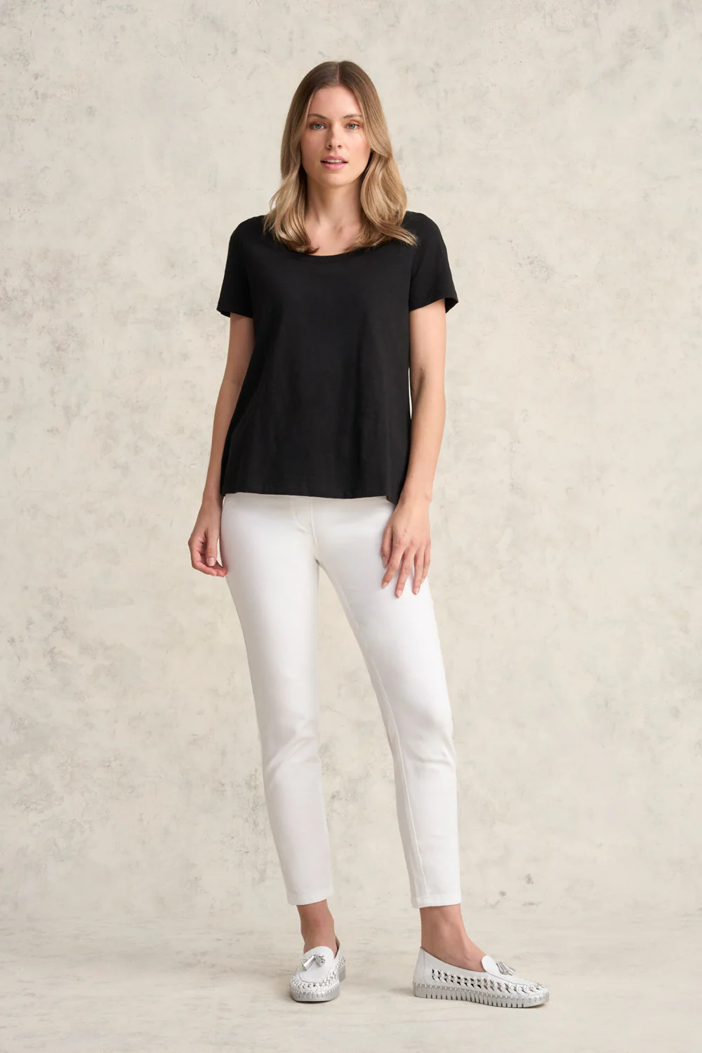Organic Cotton Slub T-Shirt - Black - Image 3