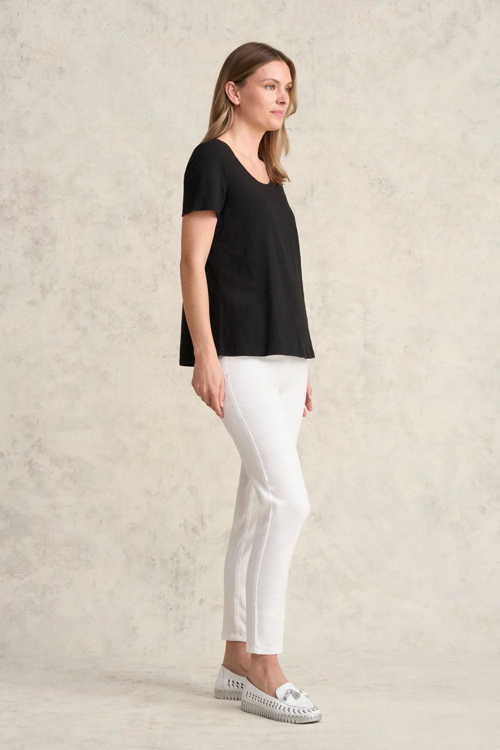 Organic Cotton Slub T-Shirt - Black - Image 4