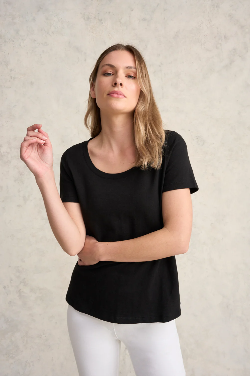 Organic Cotton Slub T-Shirt - Black - Image 6