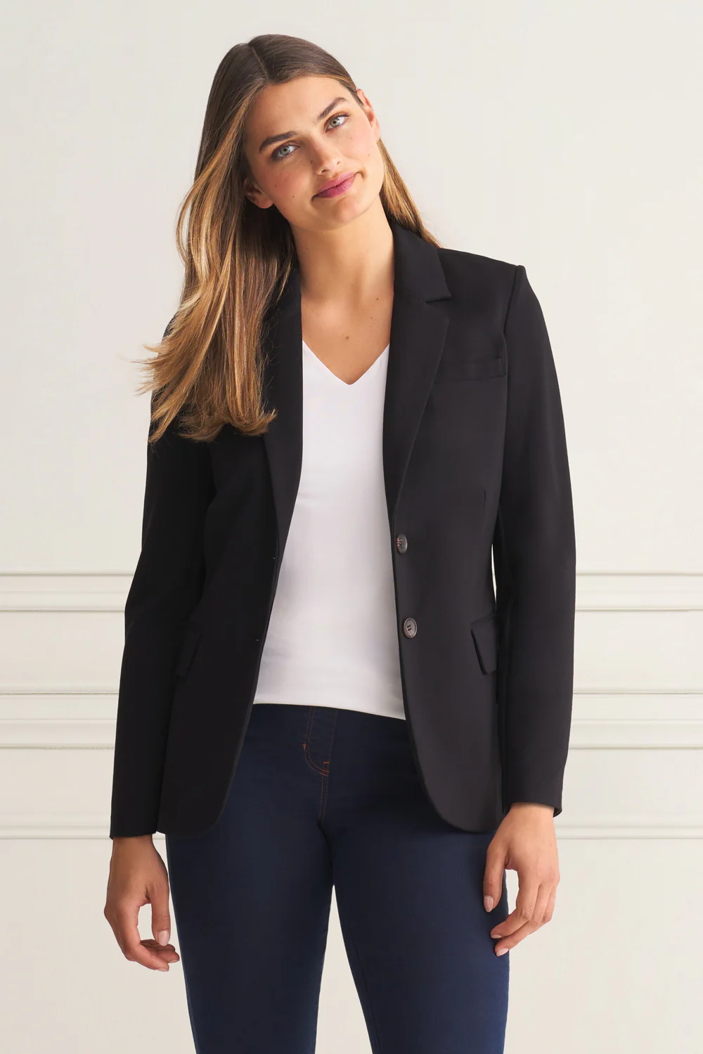 Classic Ponte Blazer - Black - Image 3