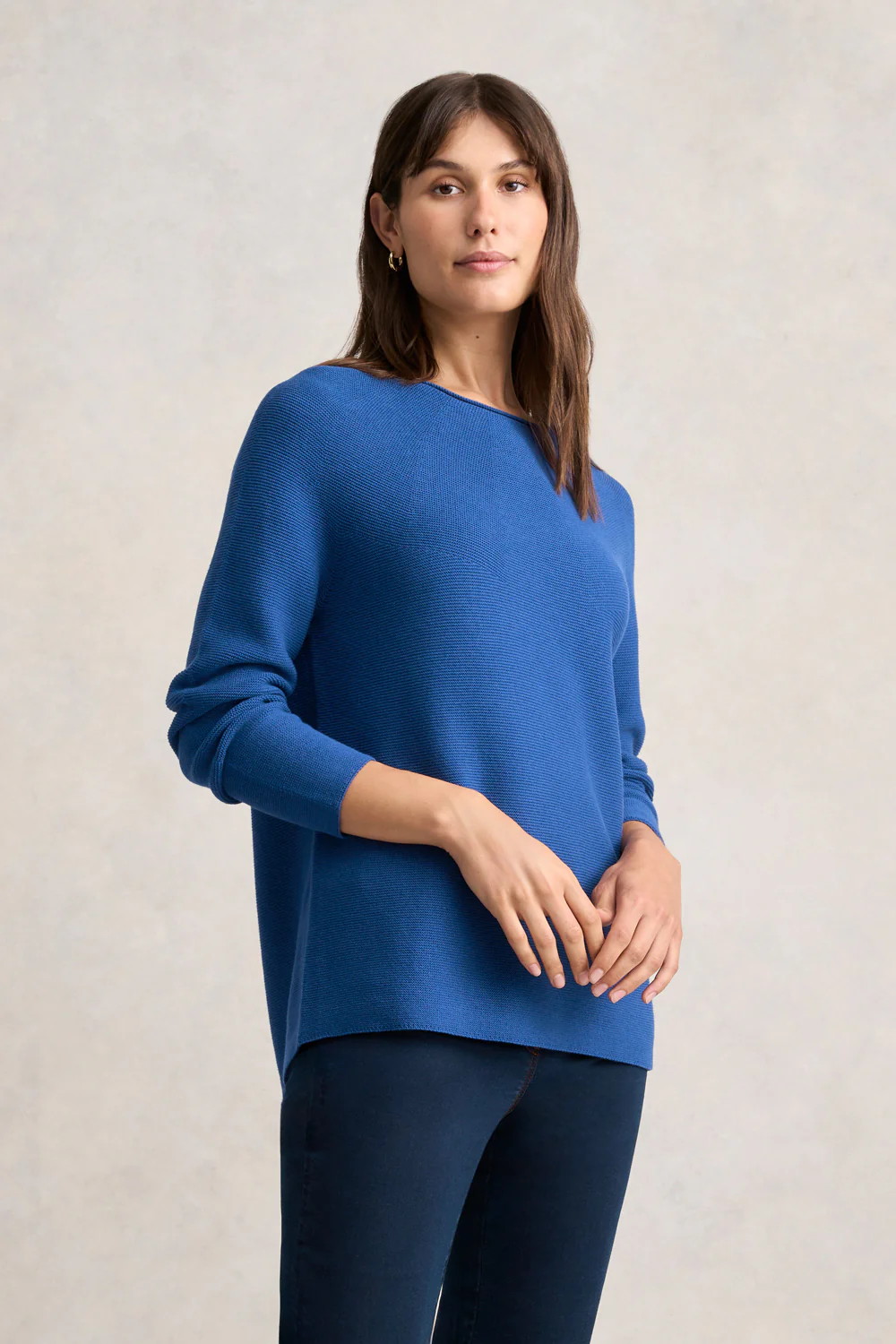 Purl Cotton Jumper - Klein Blue - Image 3