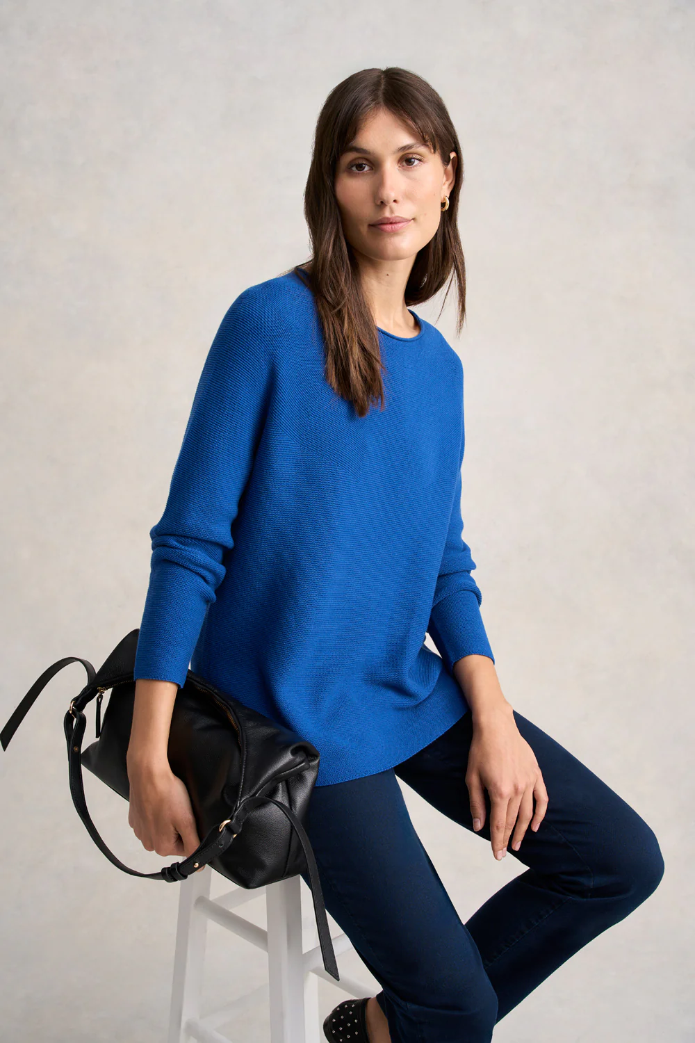 Purl Cotton Jumper - Klein Blue - Image 5