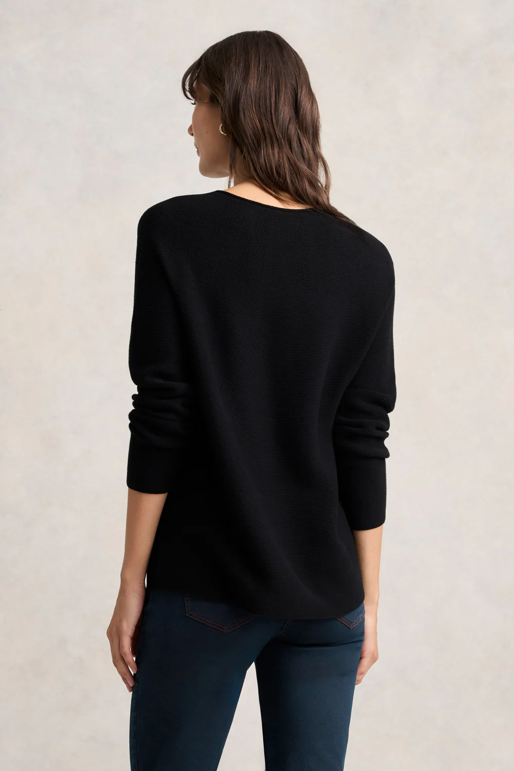 Purl Cotton Jumper - Black - Image 3