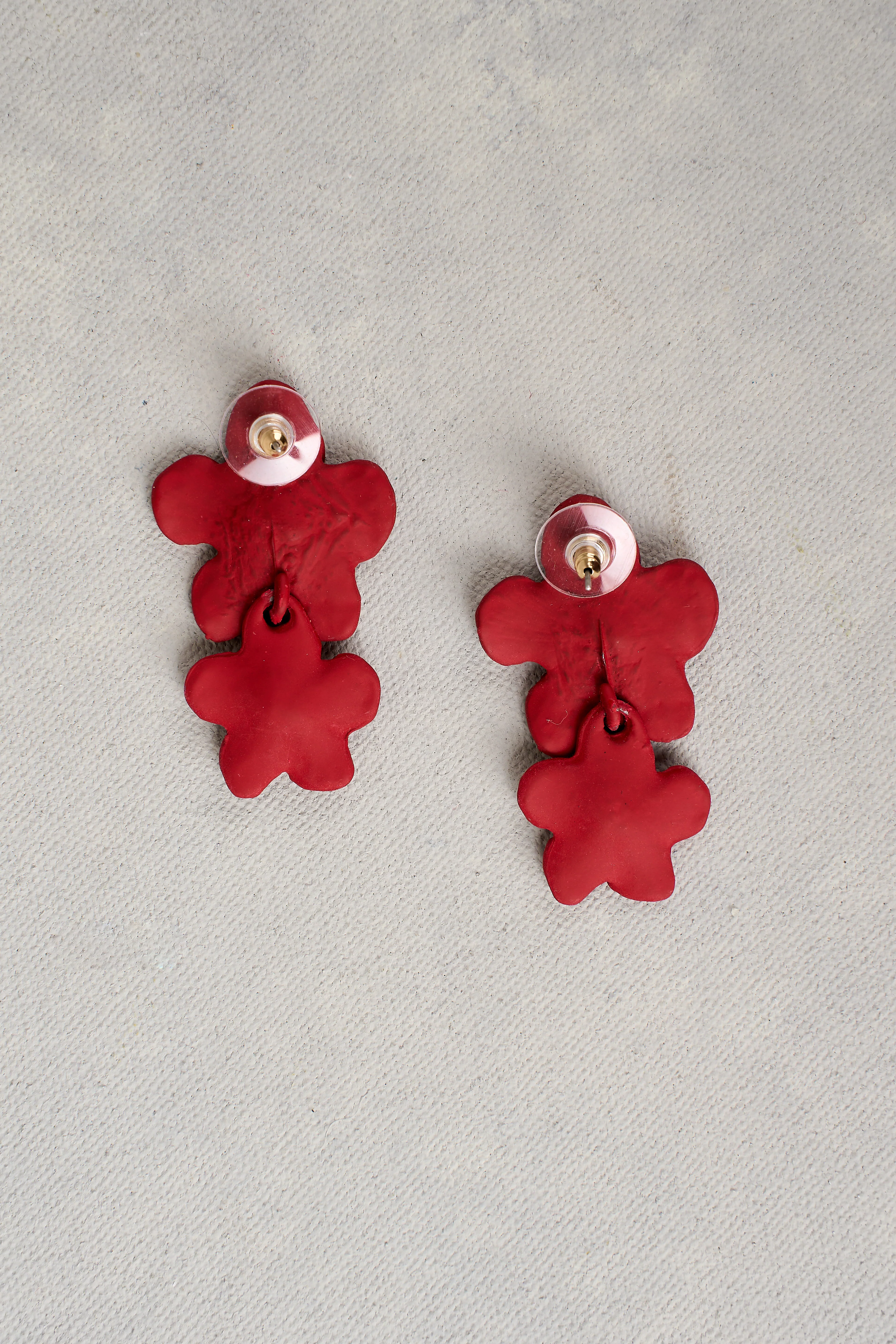 Red Floral Earrings - Image 5