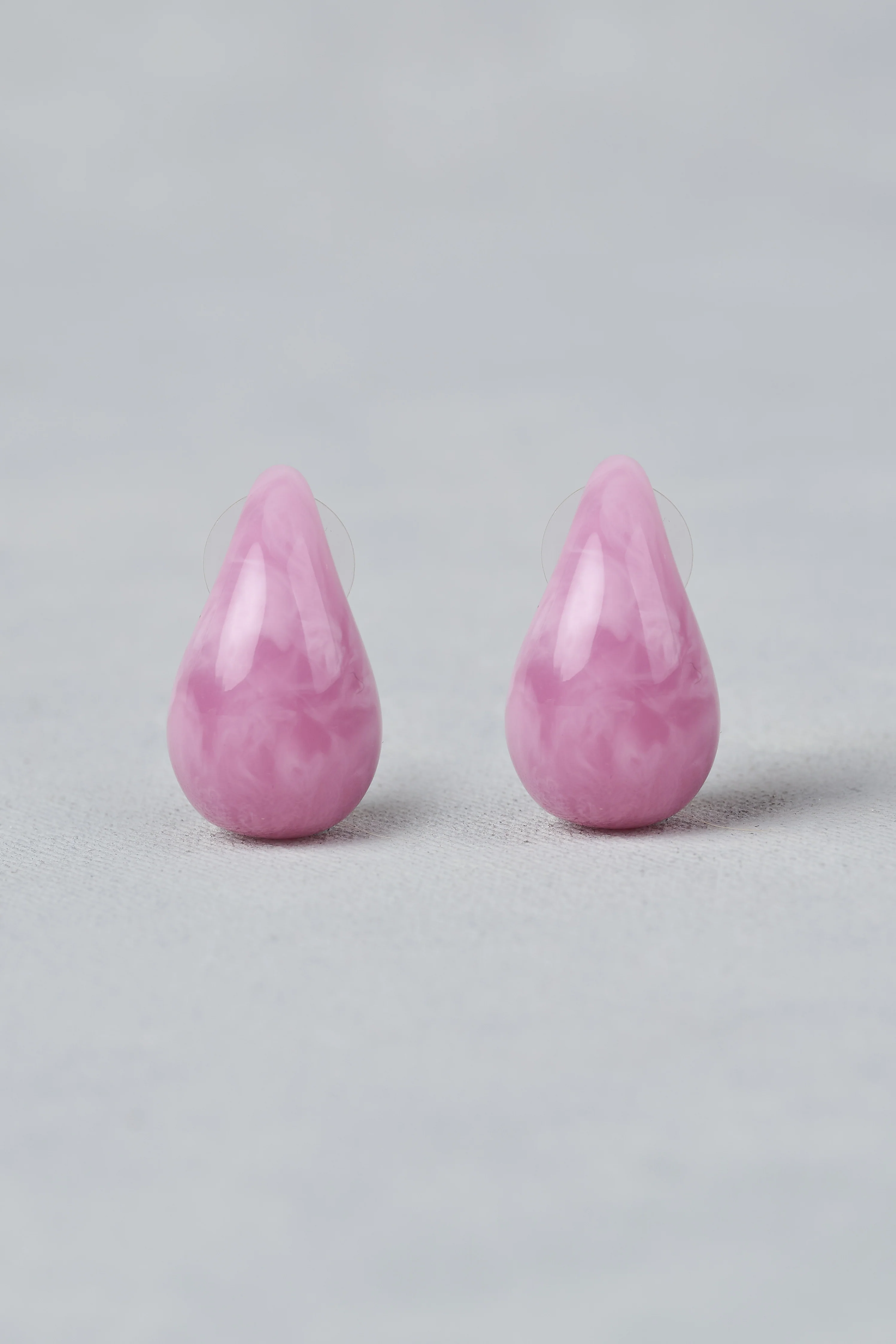 Resin Tear Studs – Pink - Image 3