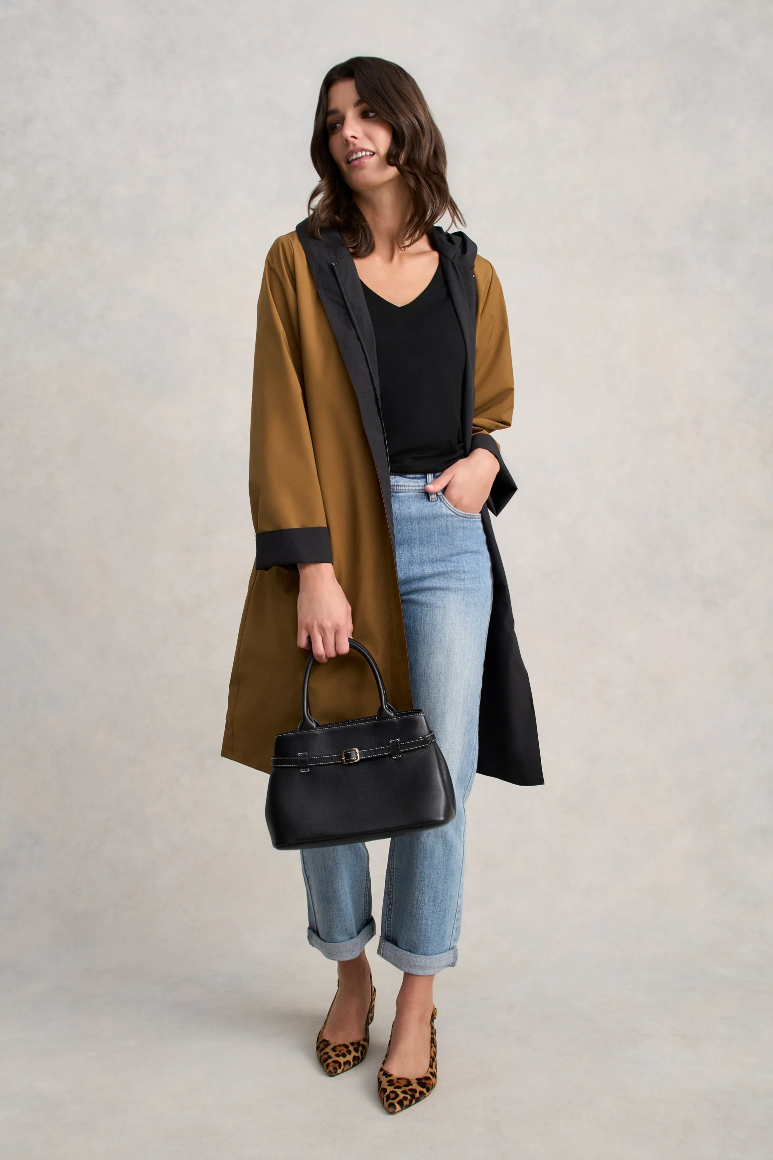 Reversible Raincoat - Tobacco / Black - Image 3