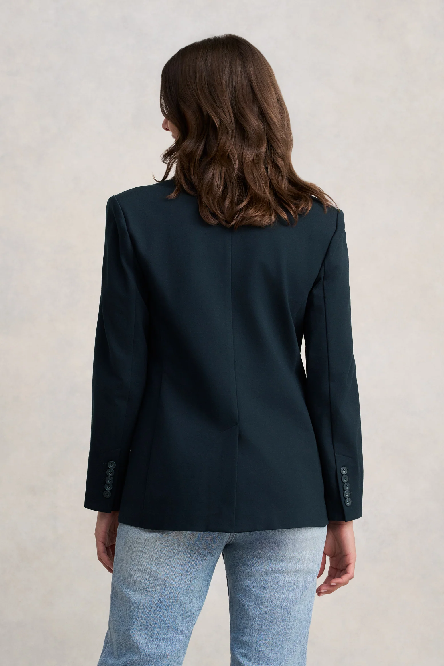 Single Breasted Ponte Blazer - Ink - Image 4