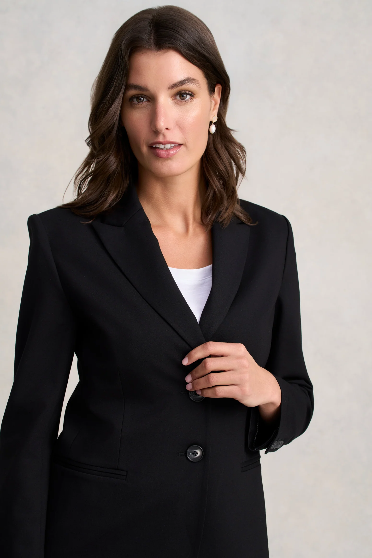 Single Breasted Ponte Blazer - Black - Image 3