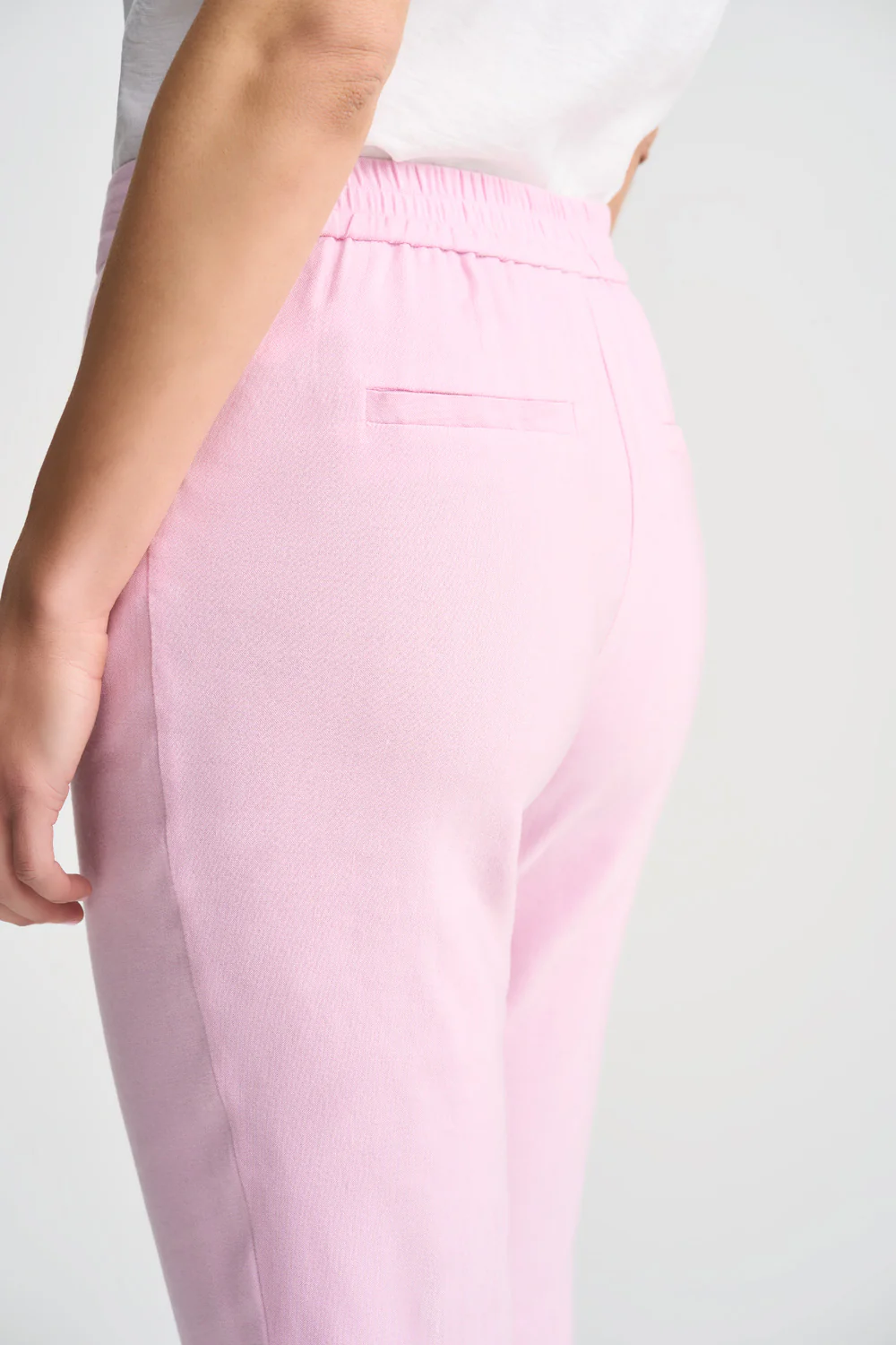 Tab Detail Linen Pant - Pink Lilac - Image 6