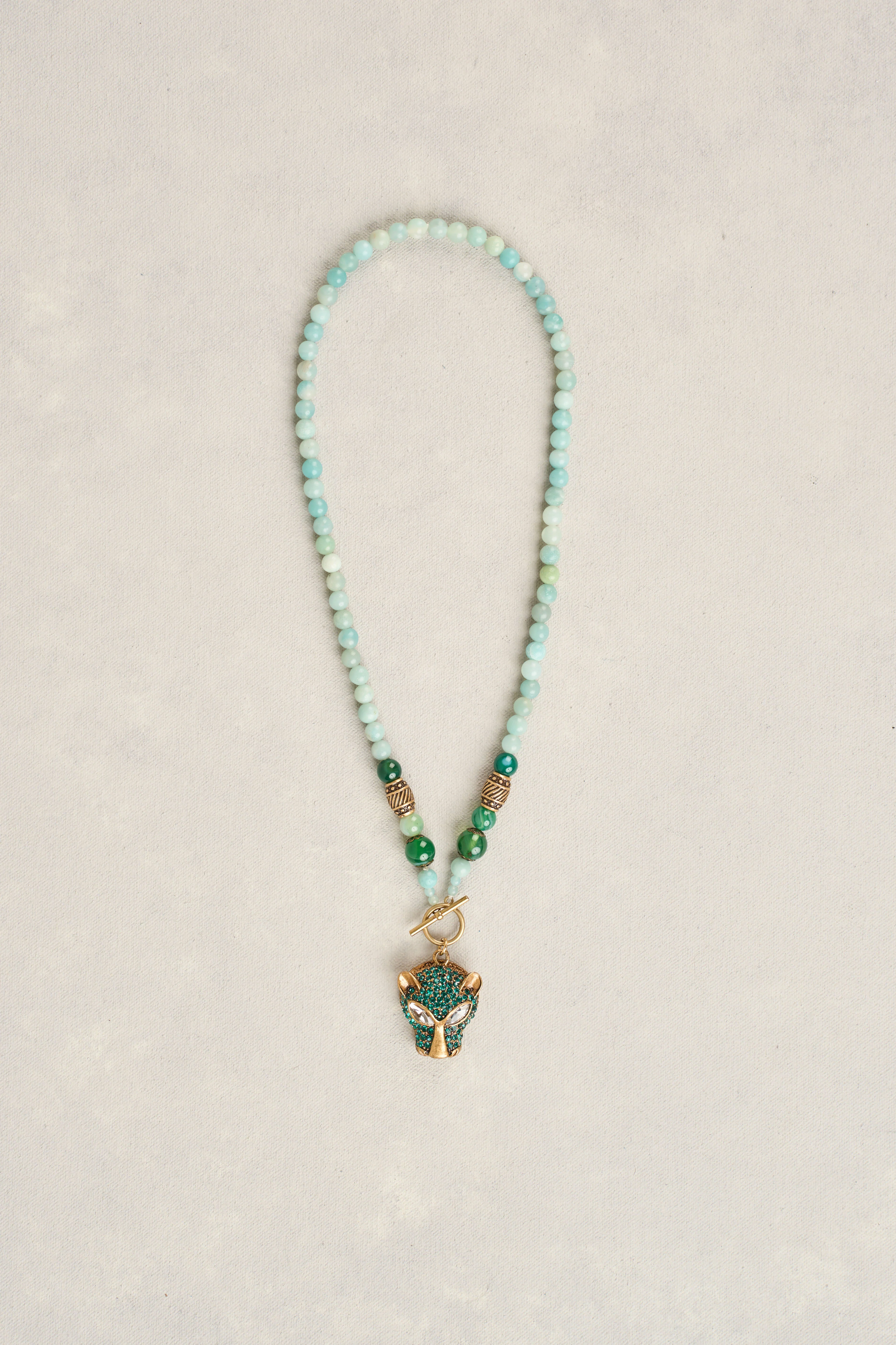 Statement Pendant Necklace - Green - Image 3