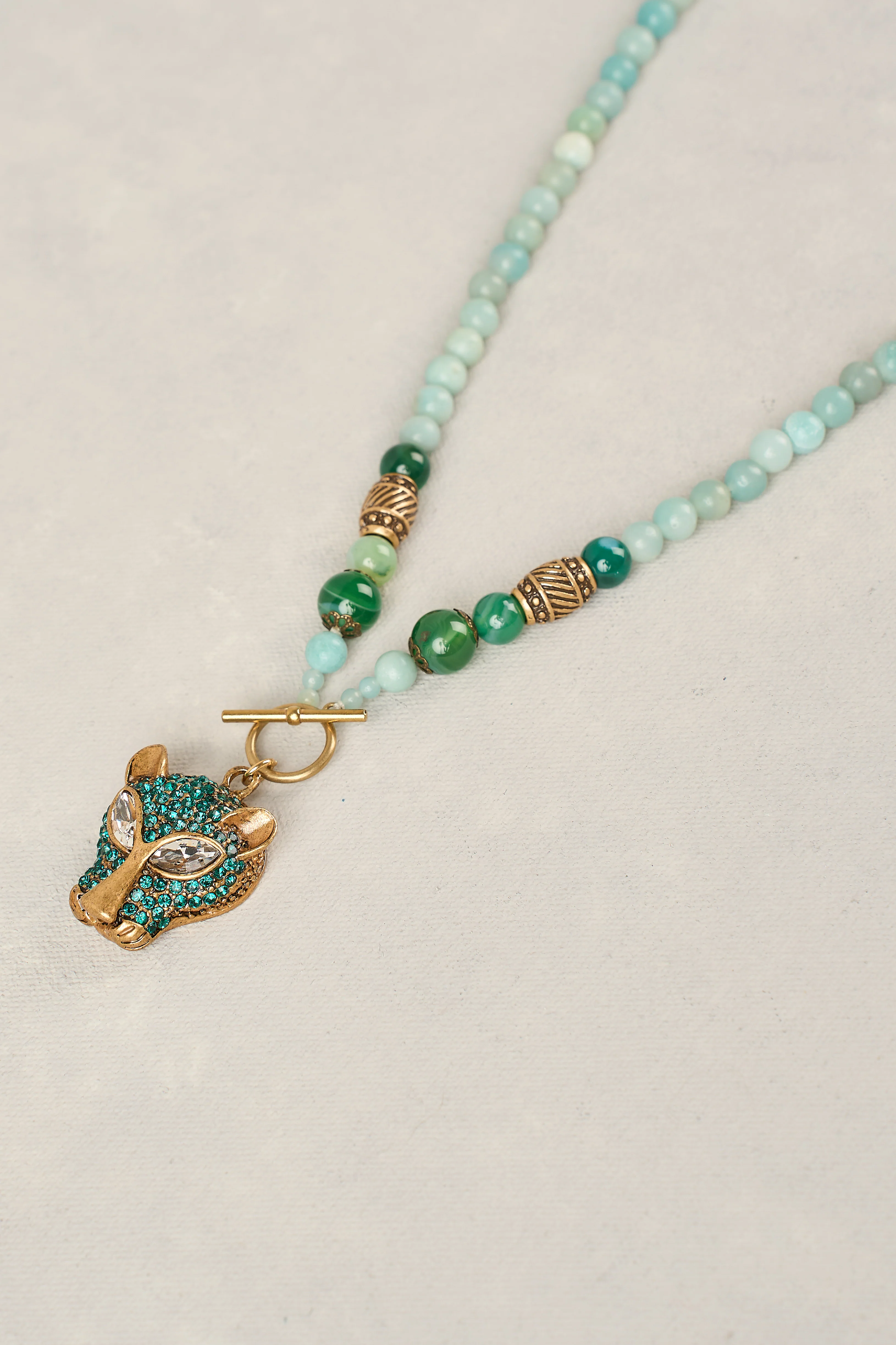 Statement Pendant Necklace - Green - Image 4