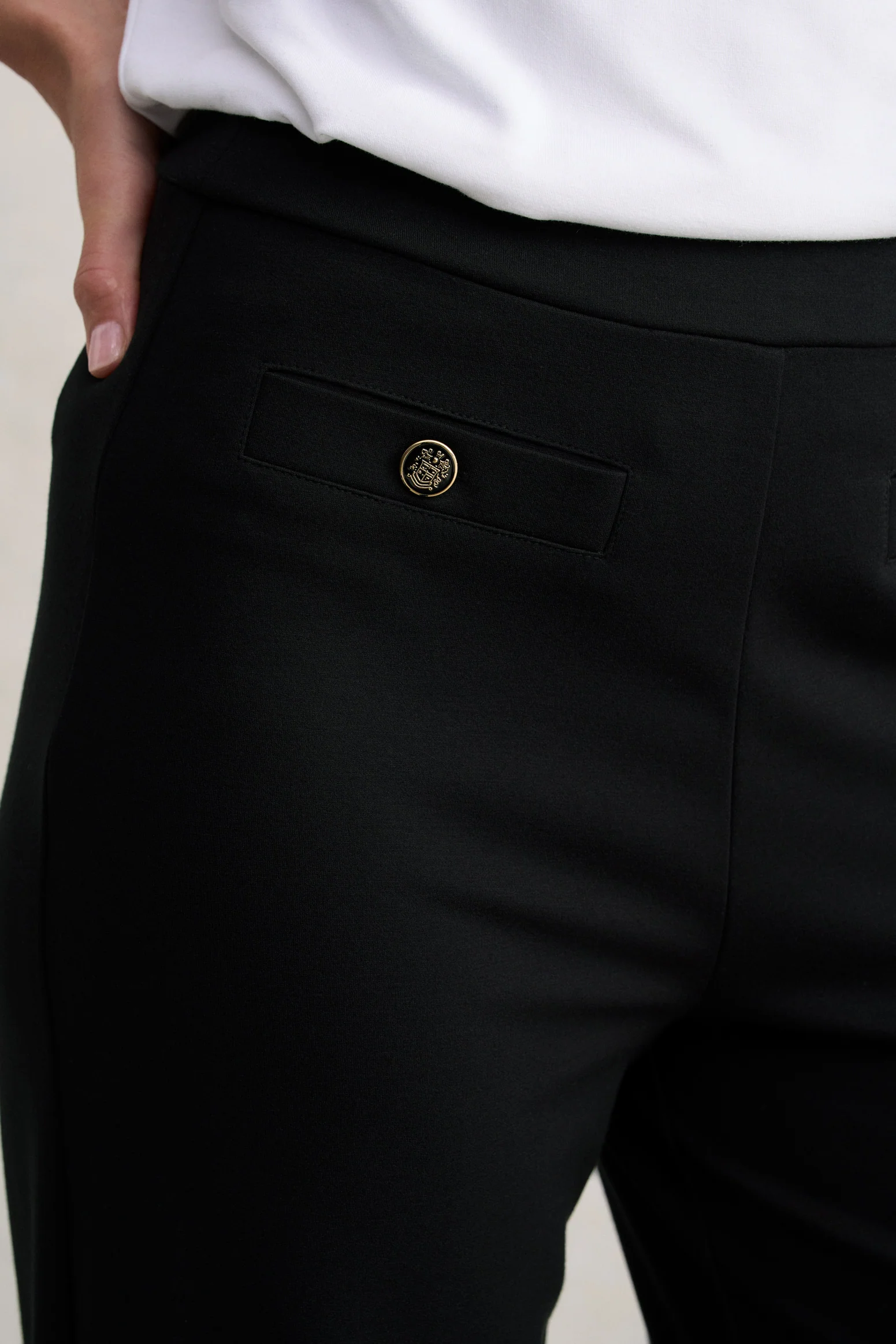 Straight Leg Ponte Pant - Black - Image 3