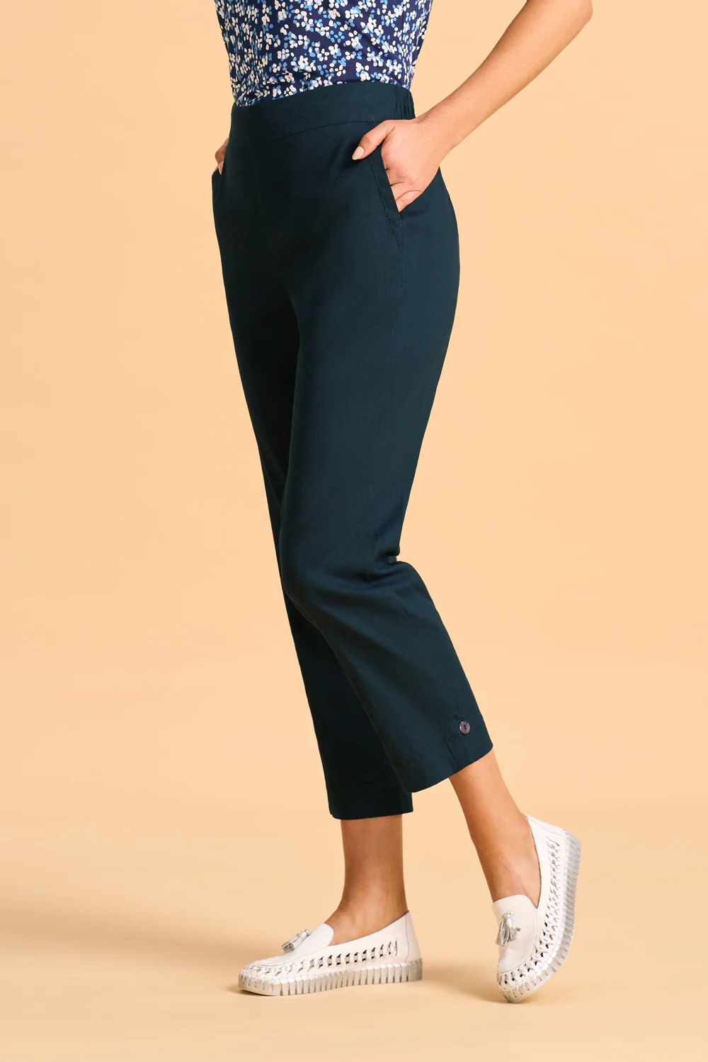 Tab Detail Tapered Pant - Ink - Image 3