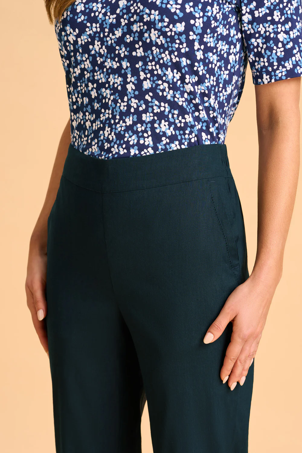 Tab Detail Tapered Pant - Ink - Image 5