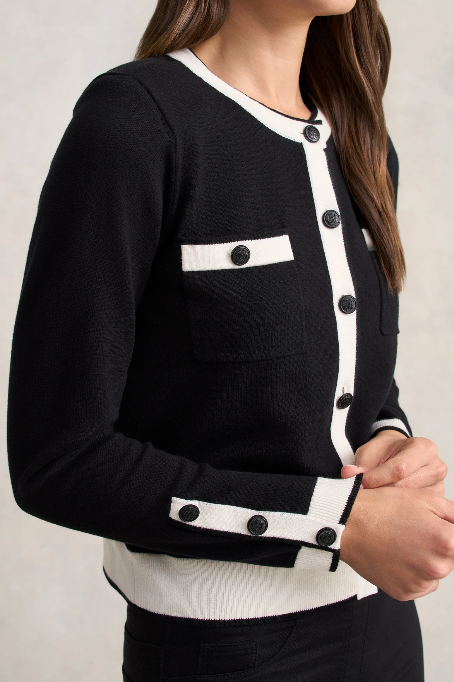 Cotton Cardigan - Black - Image 4