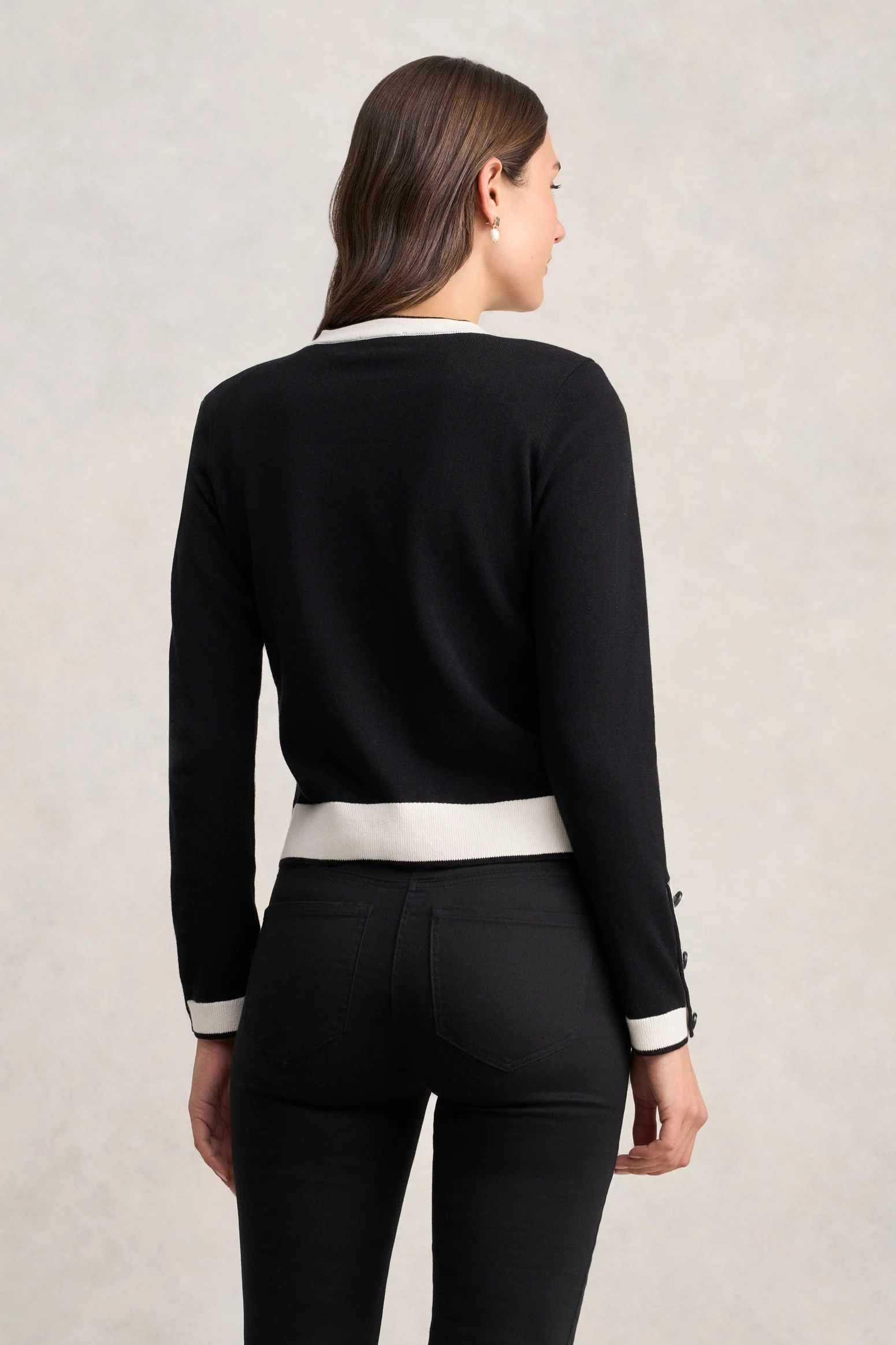 Cotton Cardigan - Black - Image 5