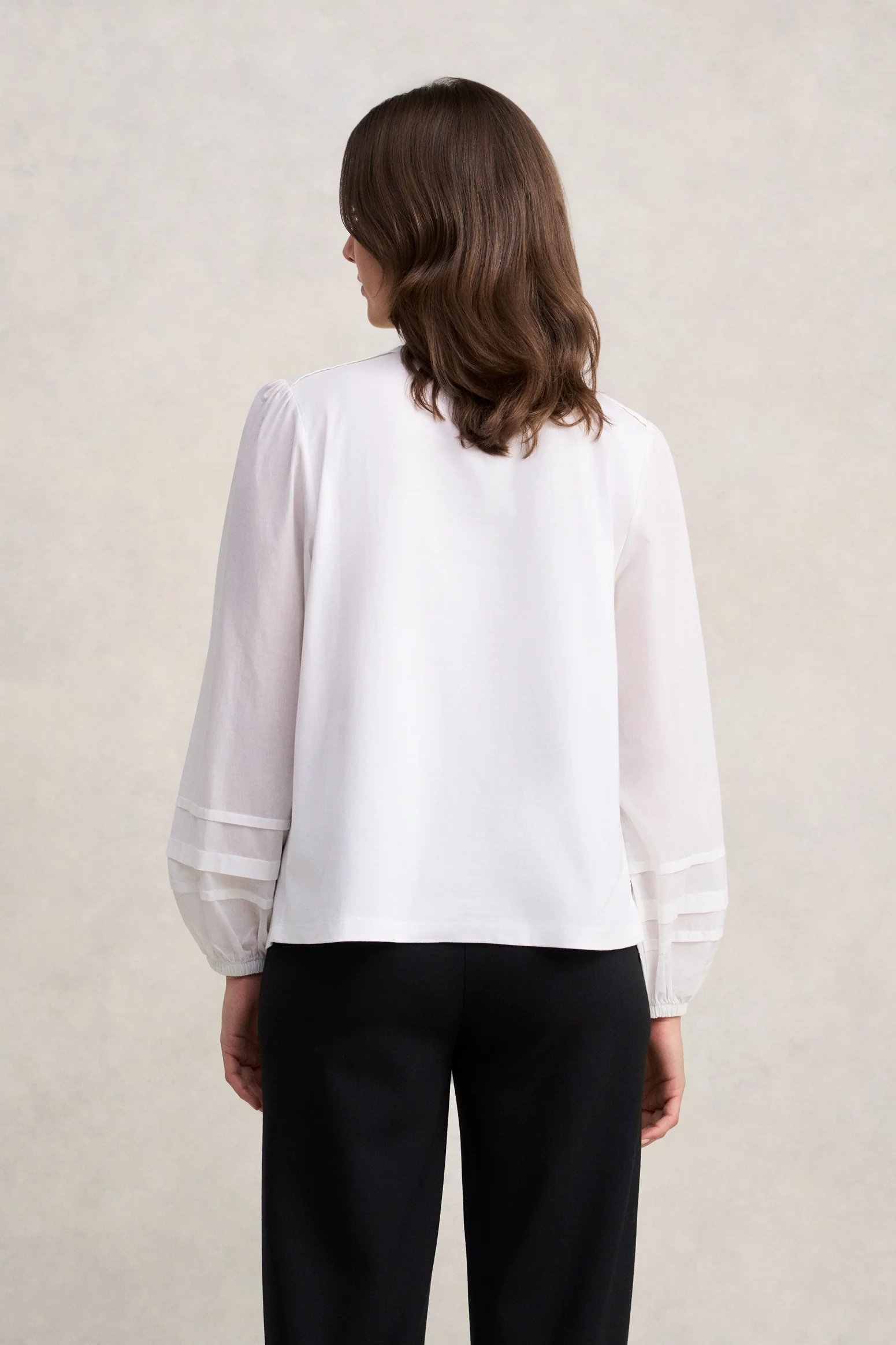 Jersey Mix Shirt - White - Image 5