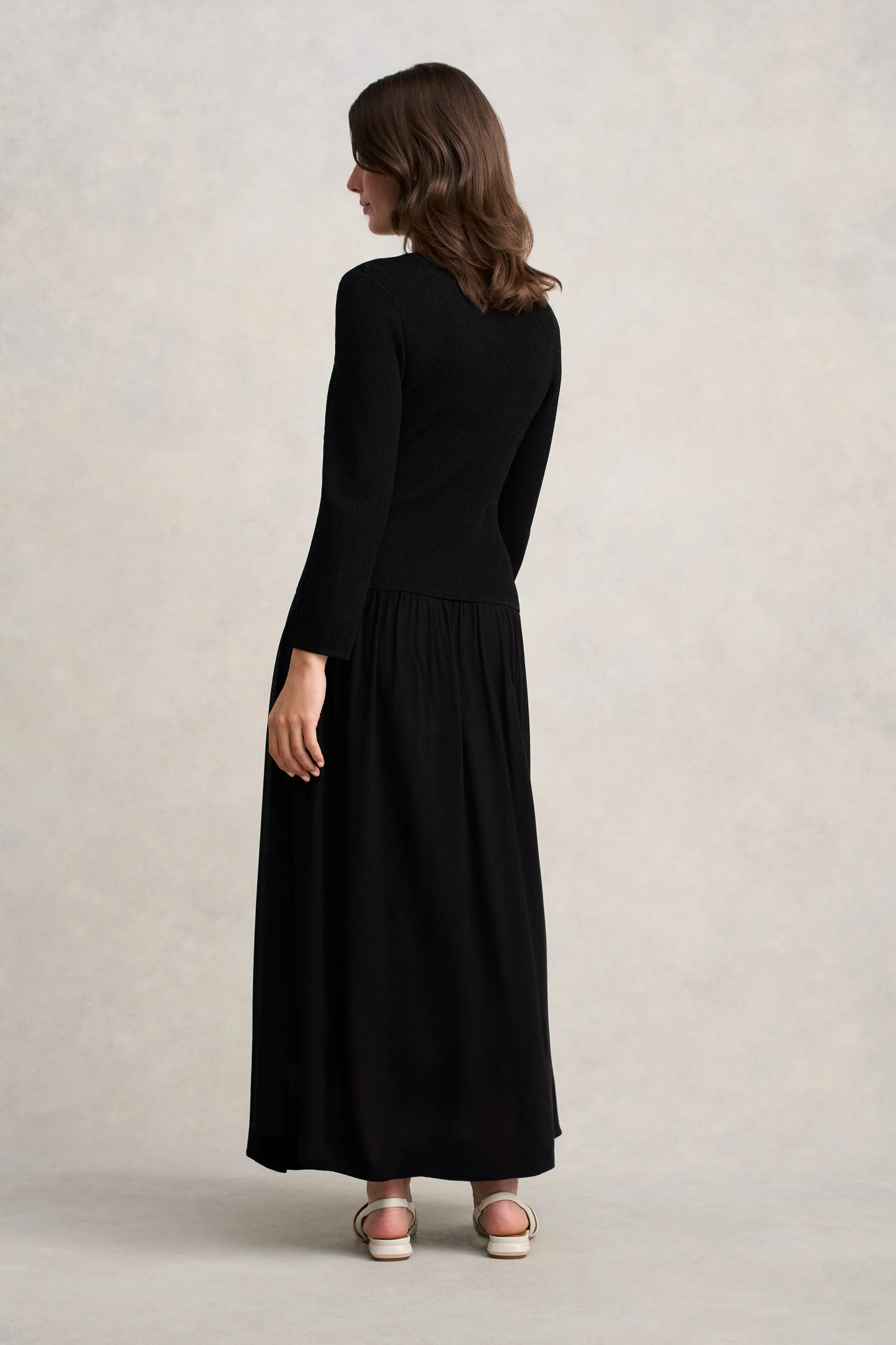 Mix Media Dress - Black - Image 5