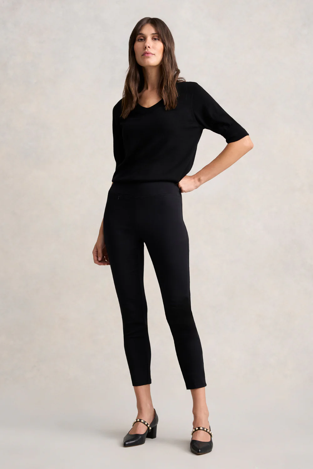 Zip Detail 7/8th Pant - Jet Black - Image 4