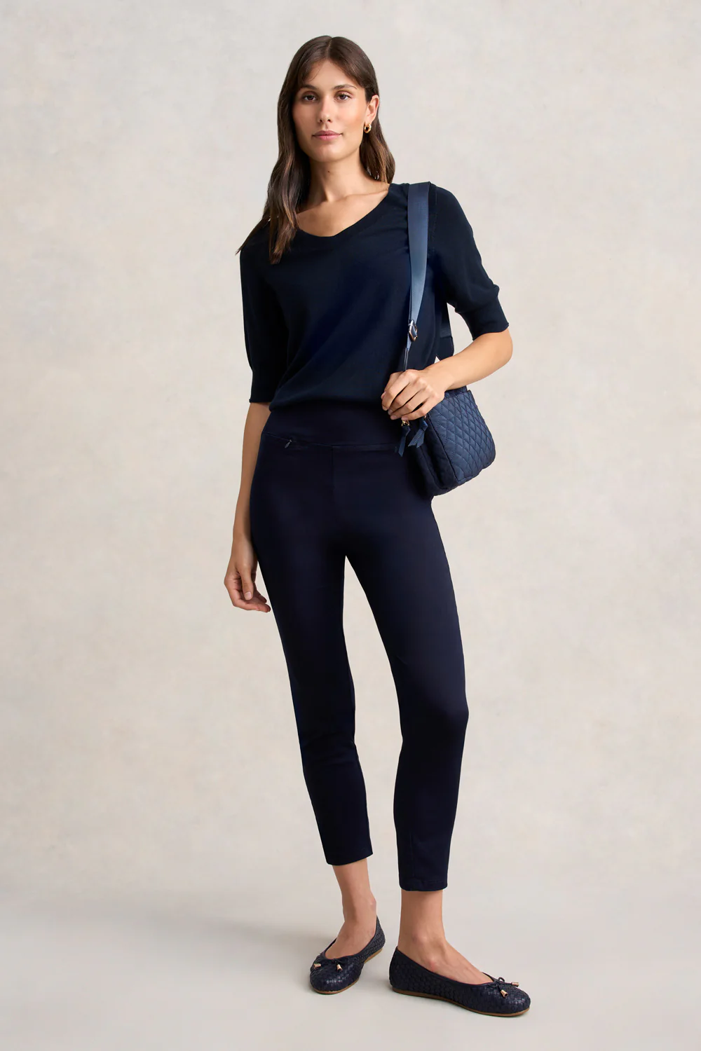 Zip Detail 7/8th Pant - Navy - Image 5