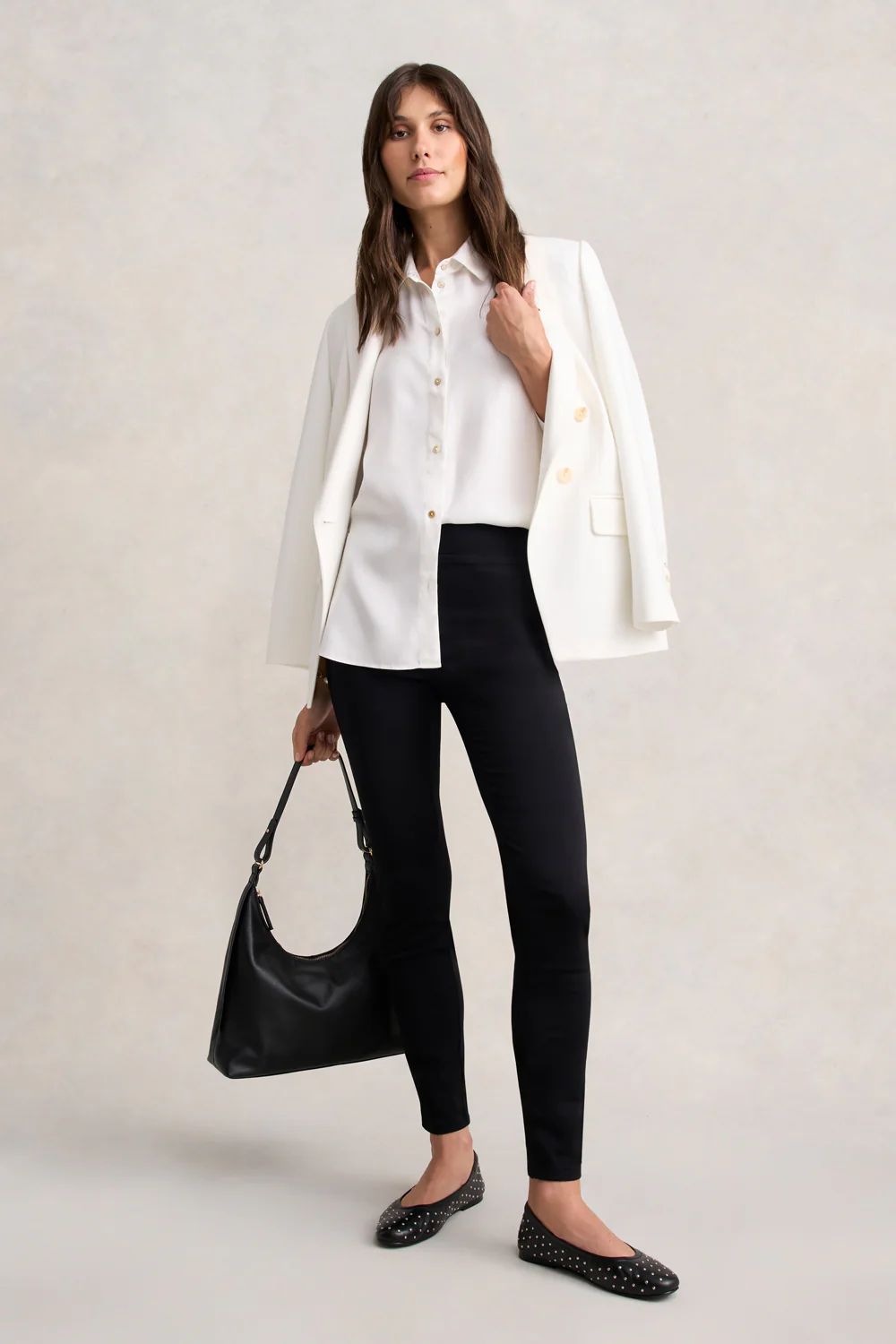 Zip Detail Slim Leg Pant - Jet Black - Image 5